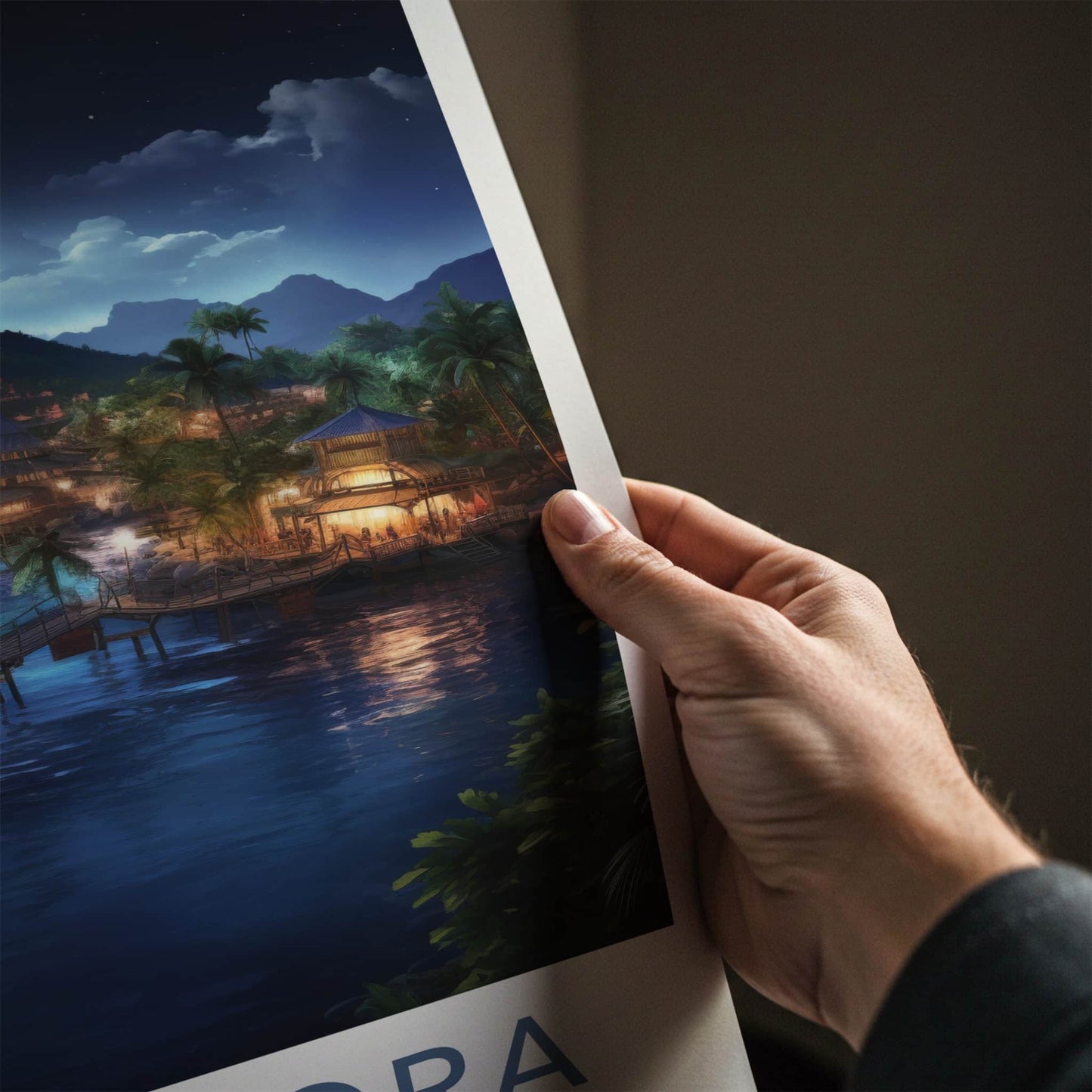 Bora Bora Poster - French Polynesia Travel Art - Tropical Island Night Home Decor