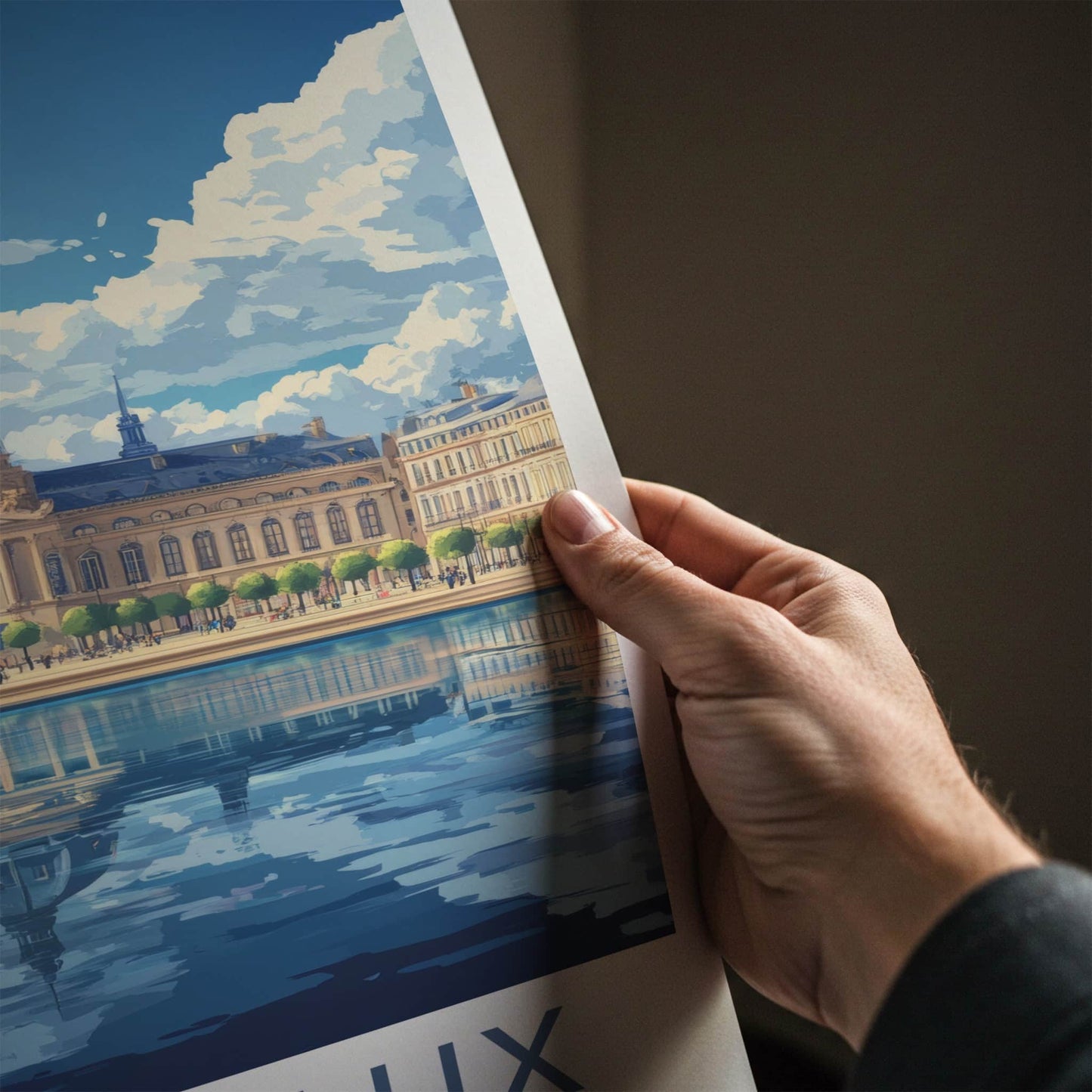 Bordeaux Poster - France Travel Art - Domed Building Reflection Home Decor