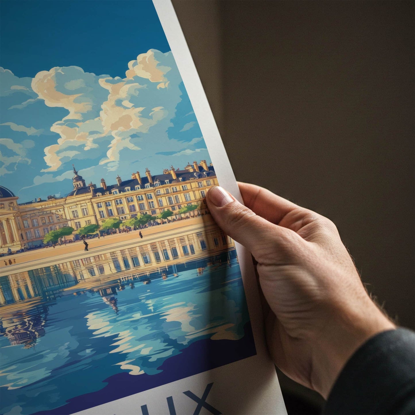 Bordeaux Poster - France Travel Art - Grand Water Reflection Home Decor