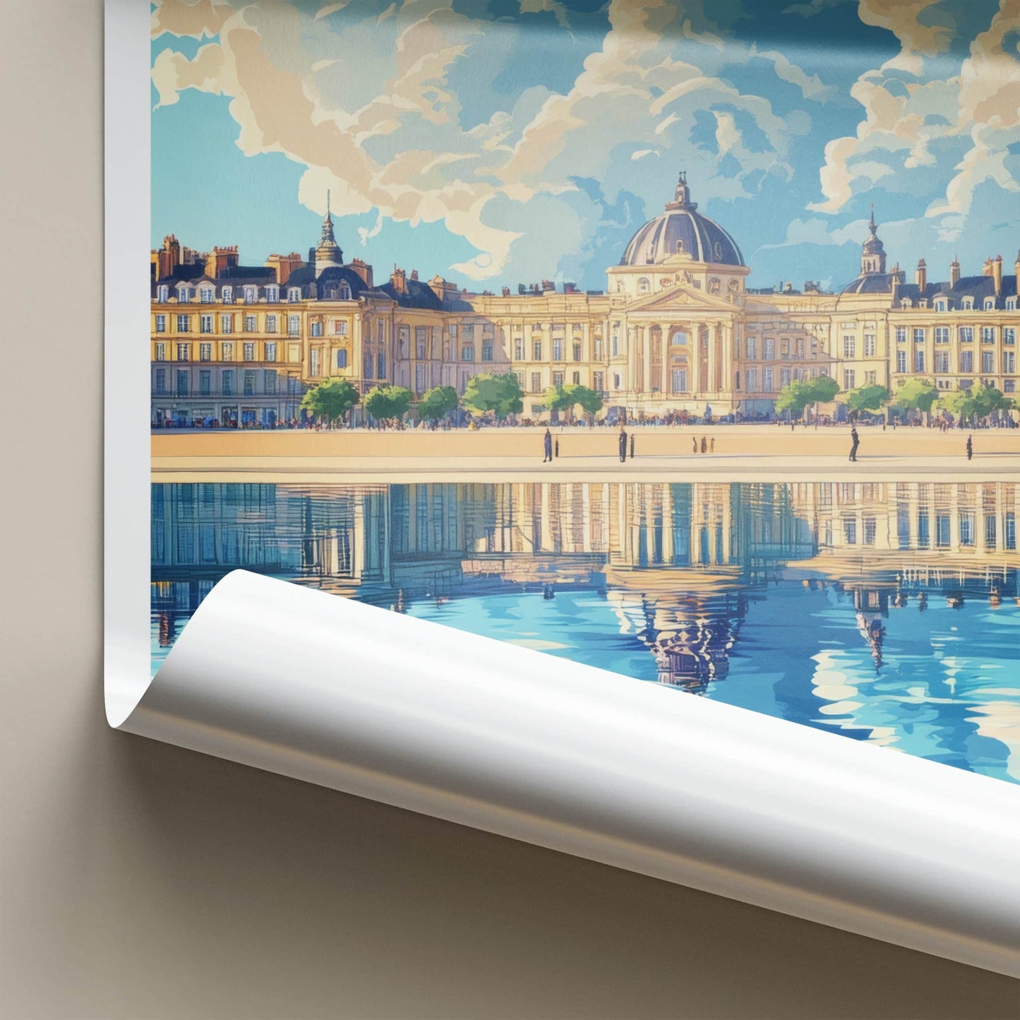 Bordeaux Poster - France Travel Art - Grand Water Reflection Home Decor