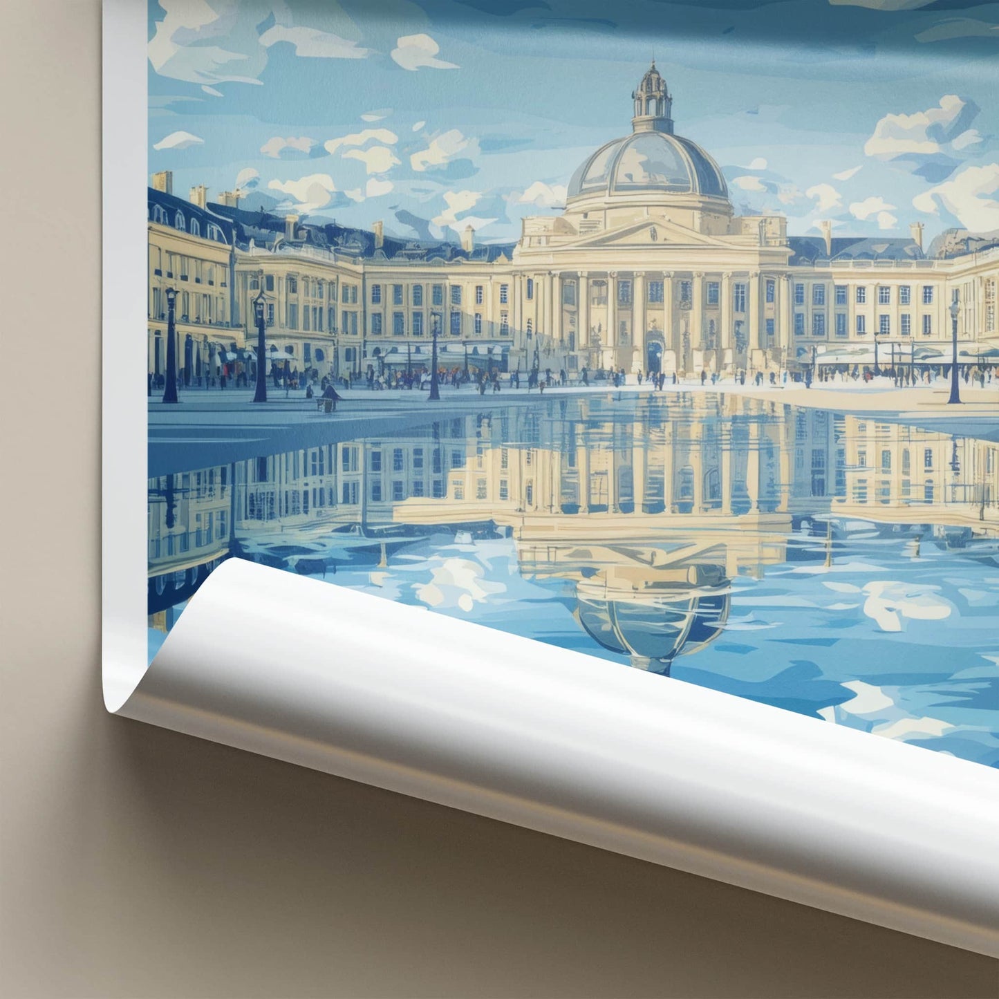 Bordeaux Poster - France Wall Art - Grand Building Reflection Home Decor