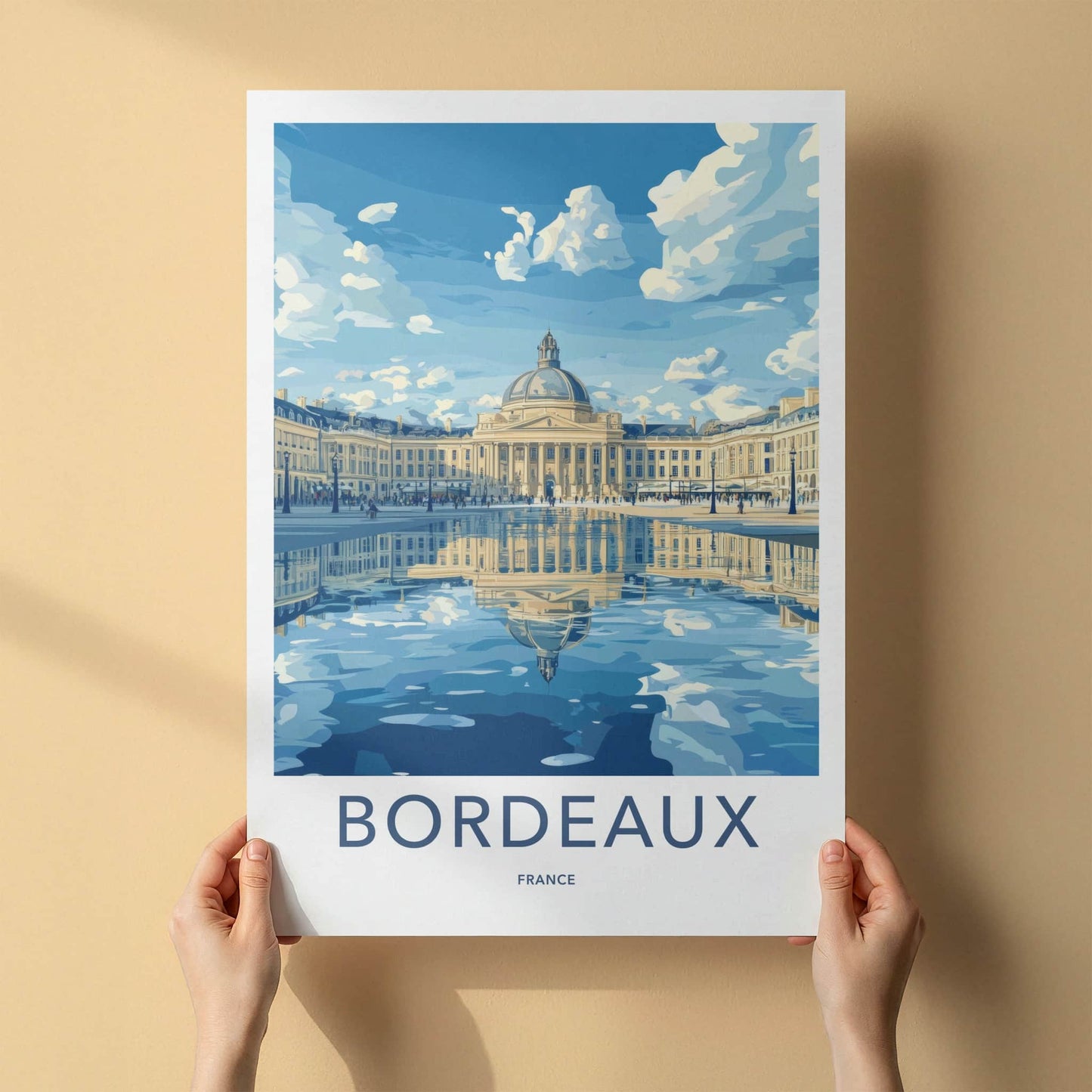Bordeaux Poster - France Wall Art - Grand Building Reflection Home Decor