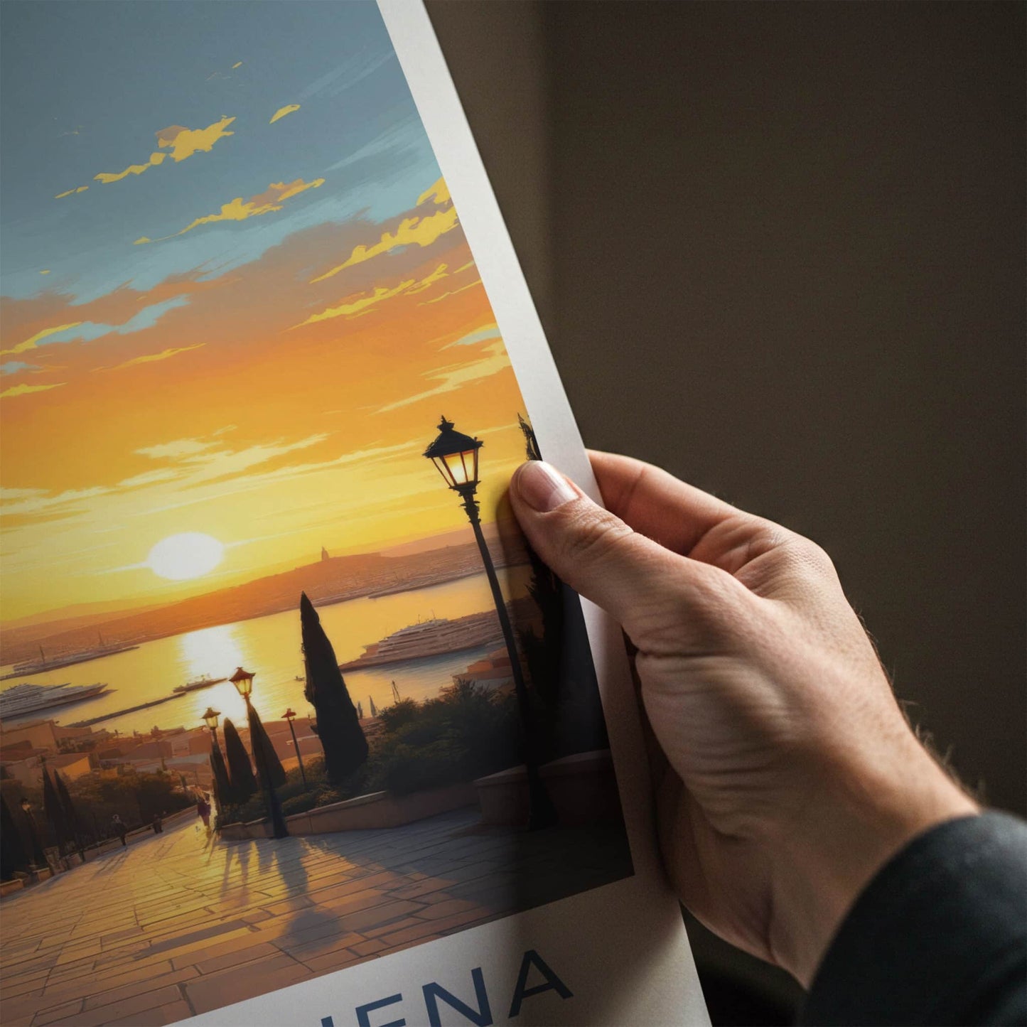Borgo Vilhena Poster - Malta Travel Art - Coastal Town Sunset Home Decor