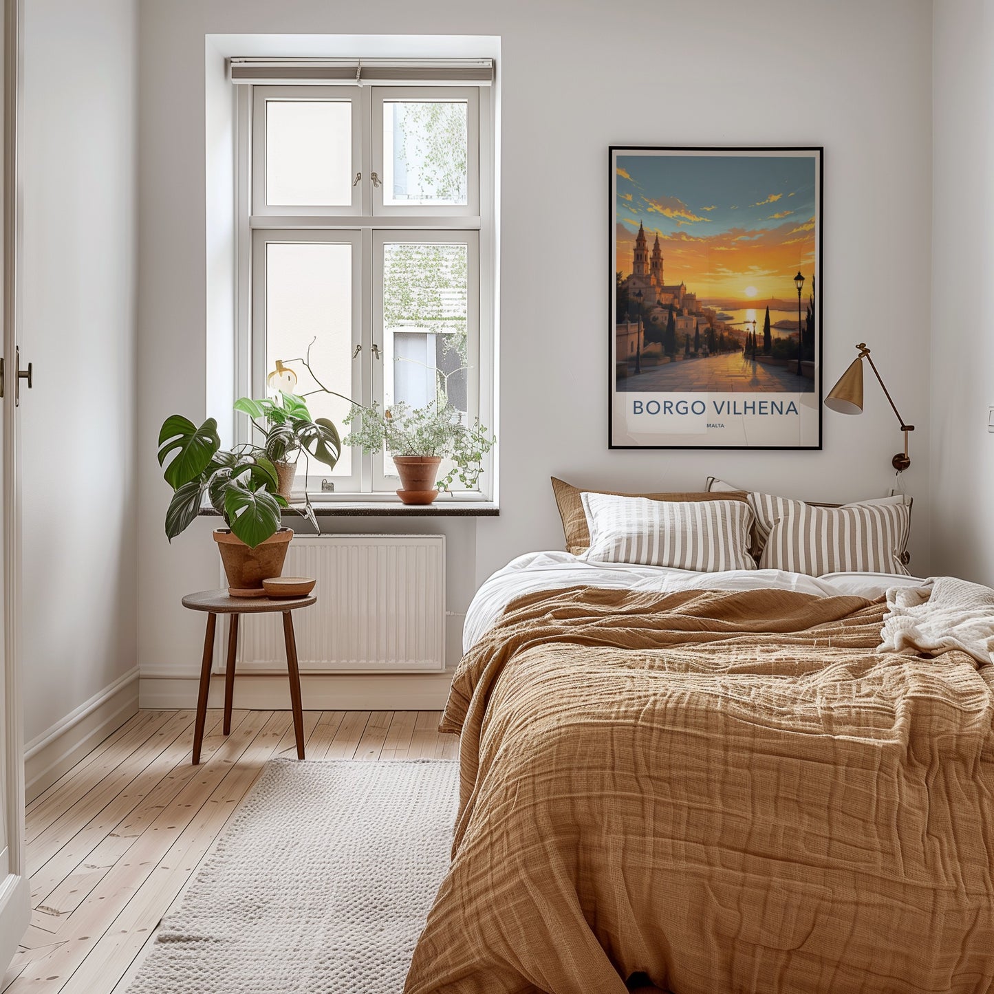 Borgo Vilhena Poster - Malta Travel Art - Coastal Town Sunset Home Decor