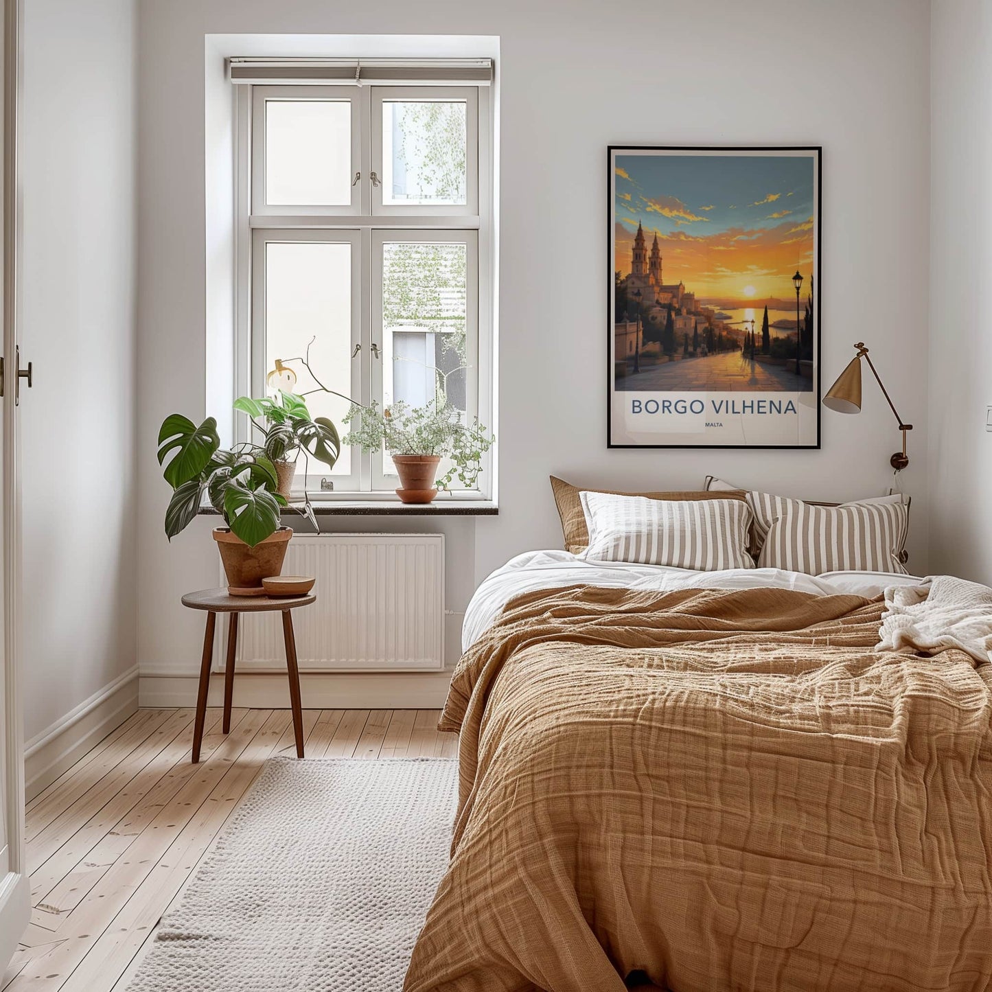 Borgo Vilhena Poster - Malta Travel Art - Coastal Town Sunset Home Decor