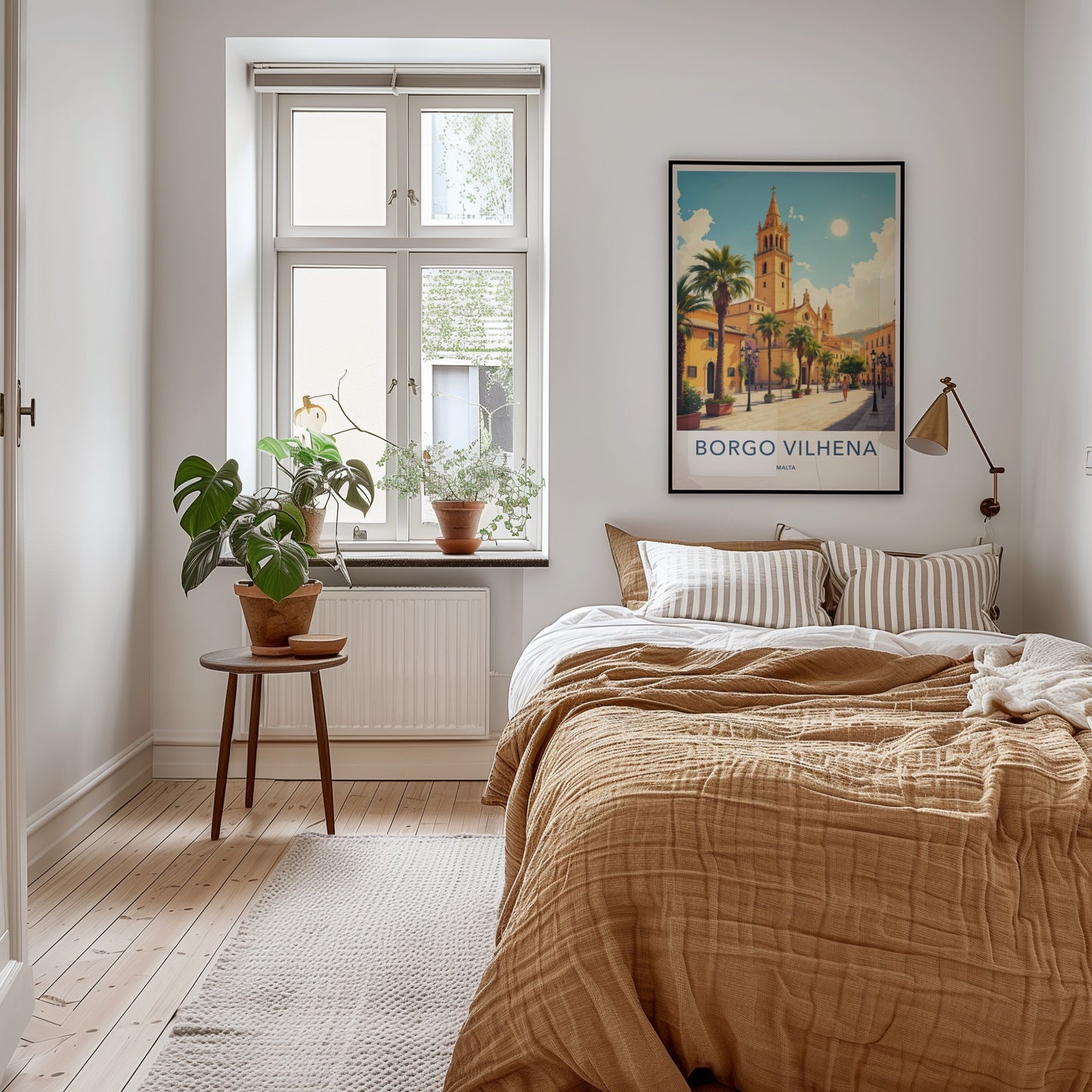 Borgo Vilhena Poster - Malta Travel Art - Sunny Street Palms Home Decor