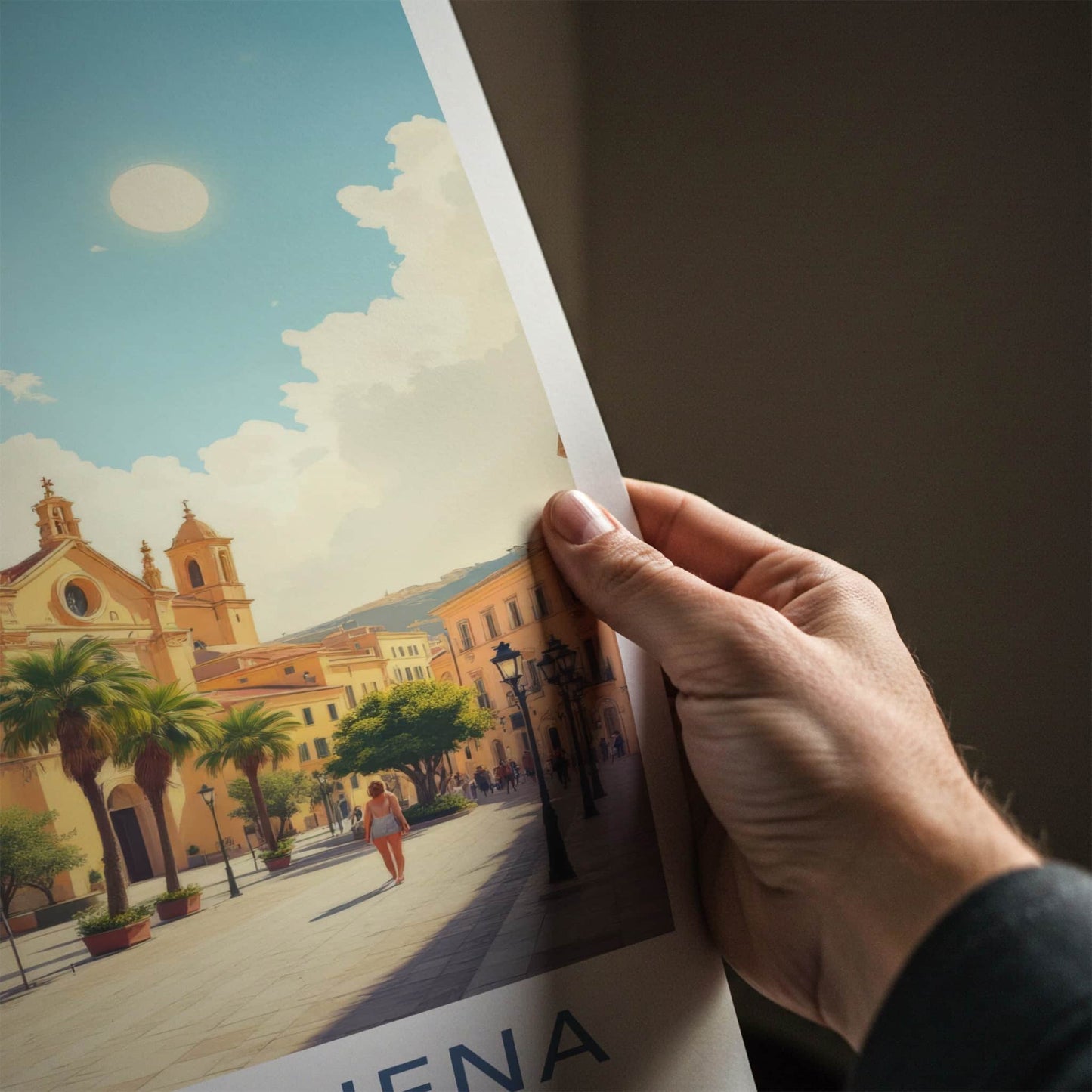 Borgo Vilhena Poster - Malta Travel Art - Sunny Street Palms Home Decor