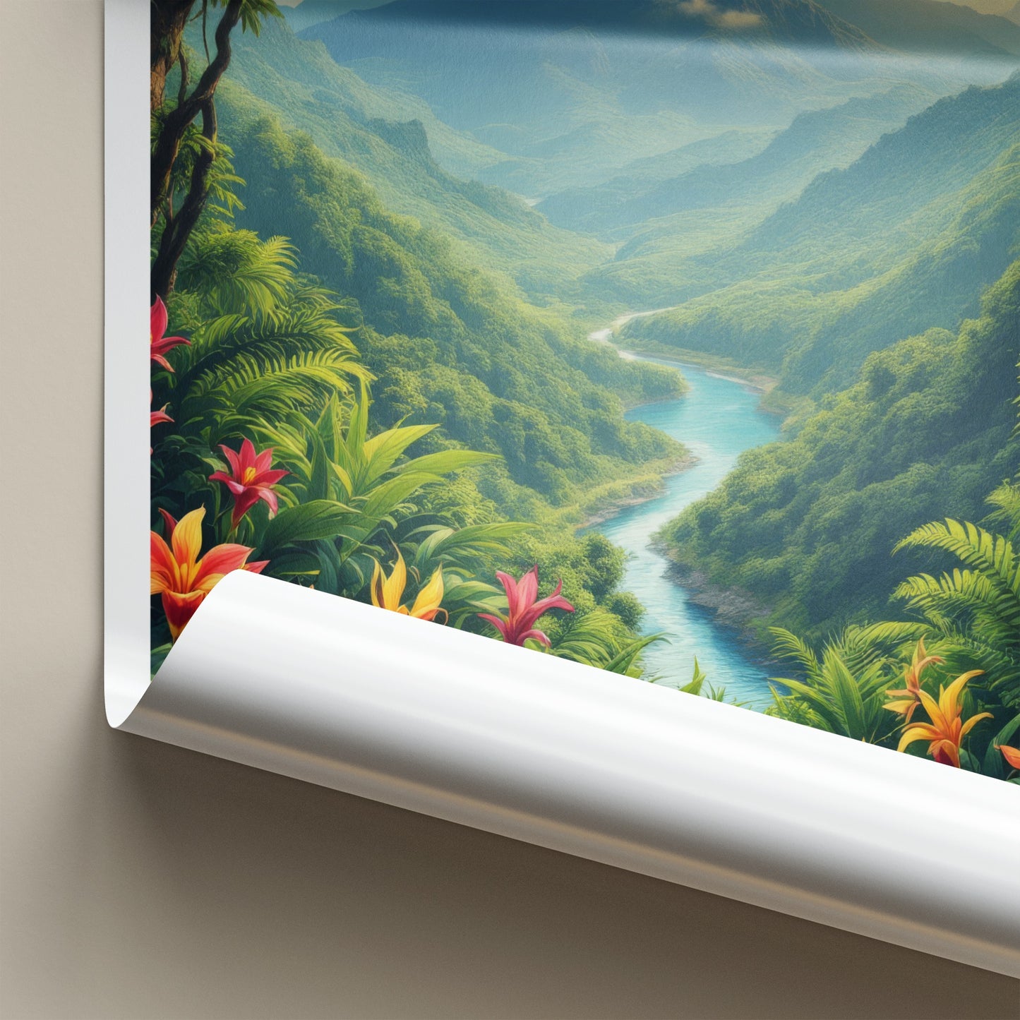 Borneo Poster - Malaysia Fine Art - Lush Mountainous River Gallery Art