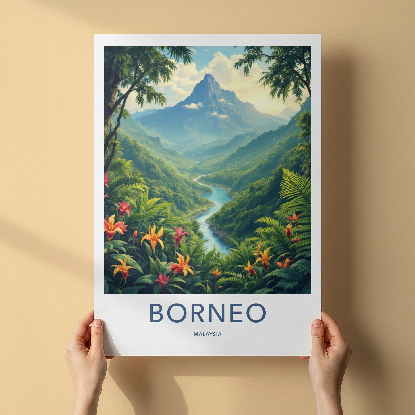 Borneo Poster - Malaysia Fine Art - Lush Mountainous River Gallery Art