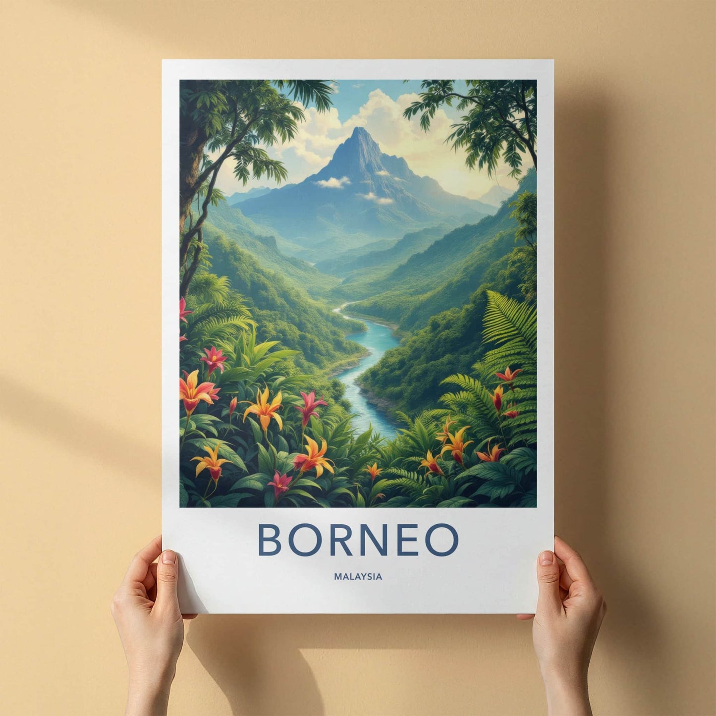 Borneo Poster - Malaysia Fine Art - Lush Mountainous River Gallery Art