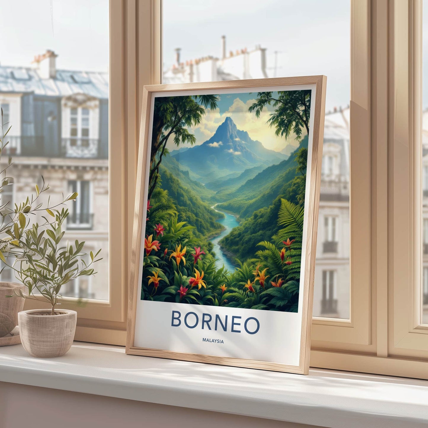 Borneo Poster - Malaysia Fine Art - Lush Mountainous River Gallery Art