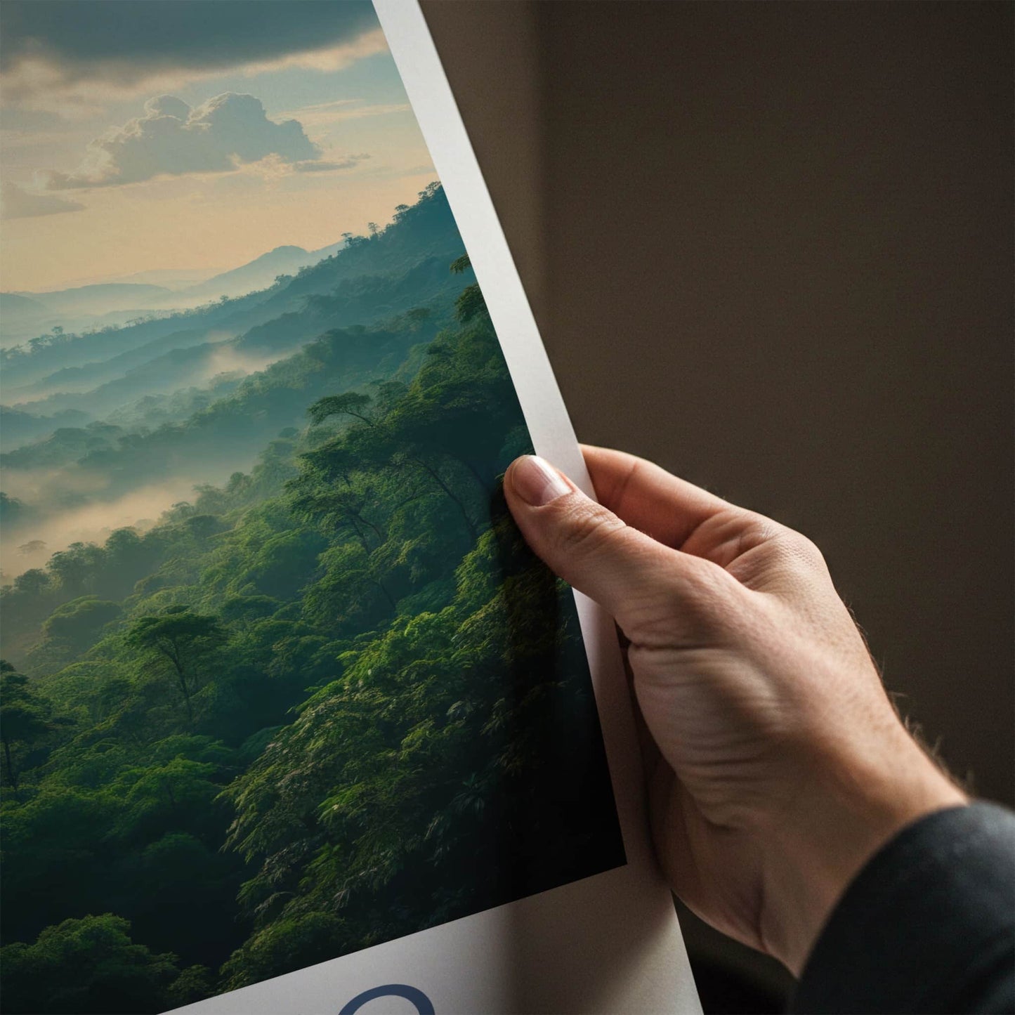 Borneo Poster - Malaysia Travel Art - Misty Jungle Peaks Home Decor