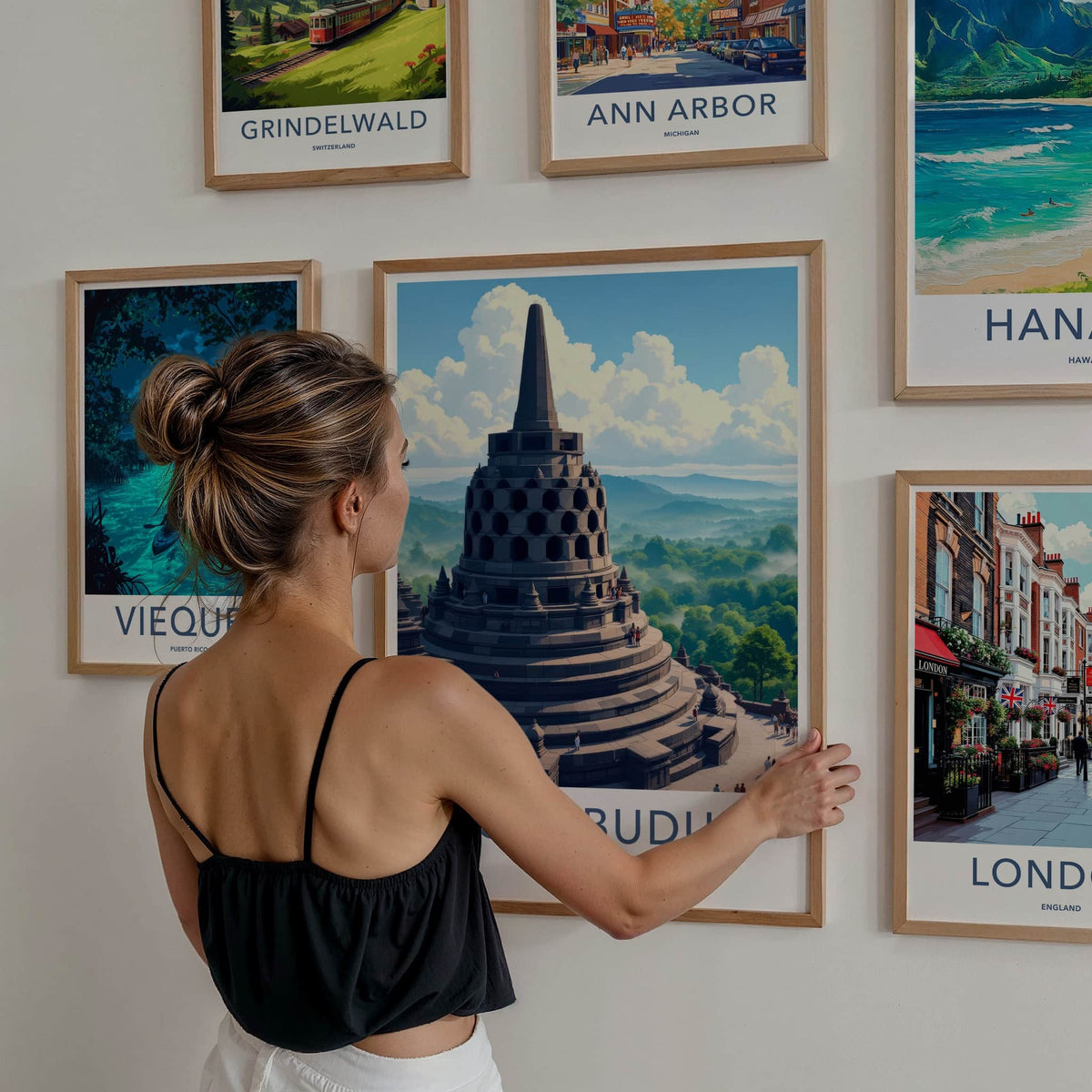 Borobudur Poster - Indonesia Wall Art - Ancient Temple Vista Home Decor