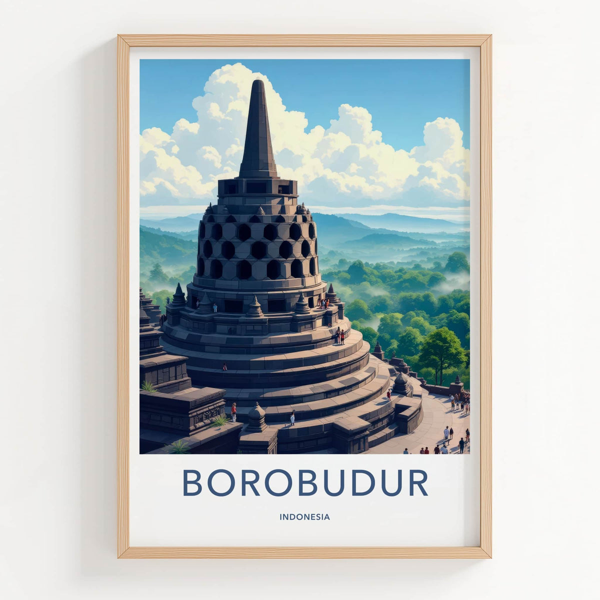 Borobudur Poster - Indonesia Wall Art - Ancient Temple Vista Home Decor