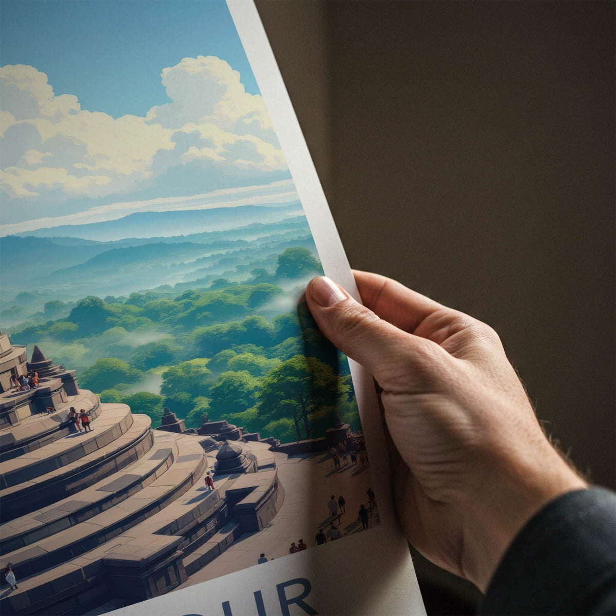 Borobudur Poster - Indonesia Wall Art - Ancient Temple Vista Home Decor