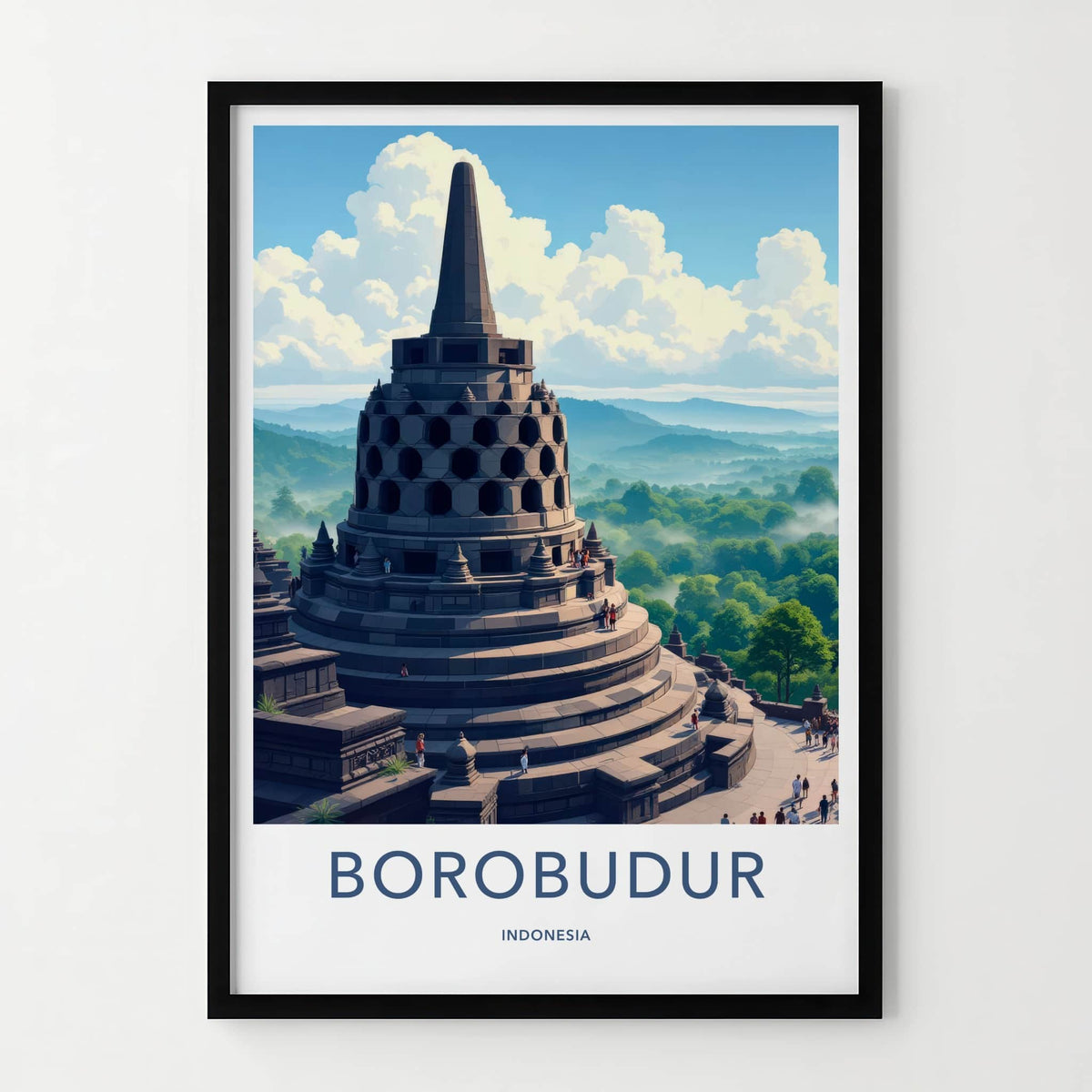 Borobudur Poster - Indonesia Wall Art - Ancient Temple Vista Home Decor