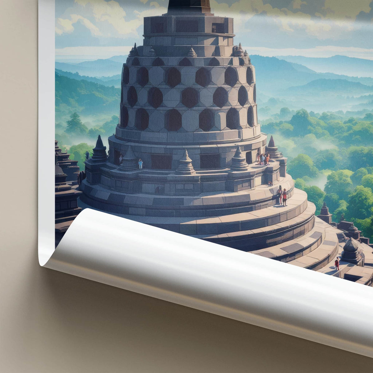 Borobudur Poster - Indonesia Wall Art - Ancient Temple Vista Home Decor