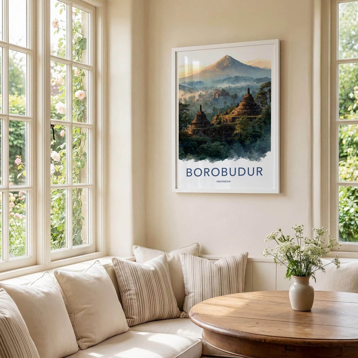 Borobudur Poster - Indonesia Wall Art - Ancient Temple Vista Home Decor
