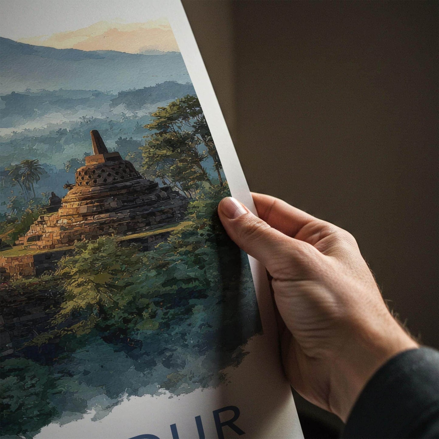 Borobudur Poster - Indonesia Wall Art - Ancient Temple Vista Home Decor