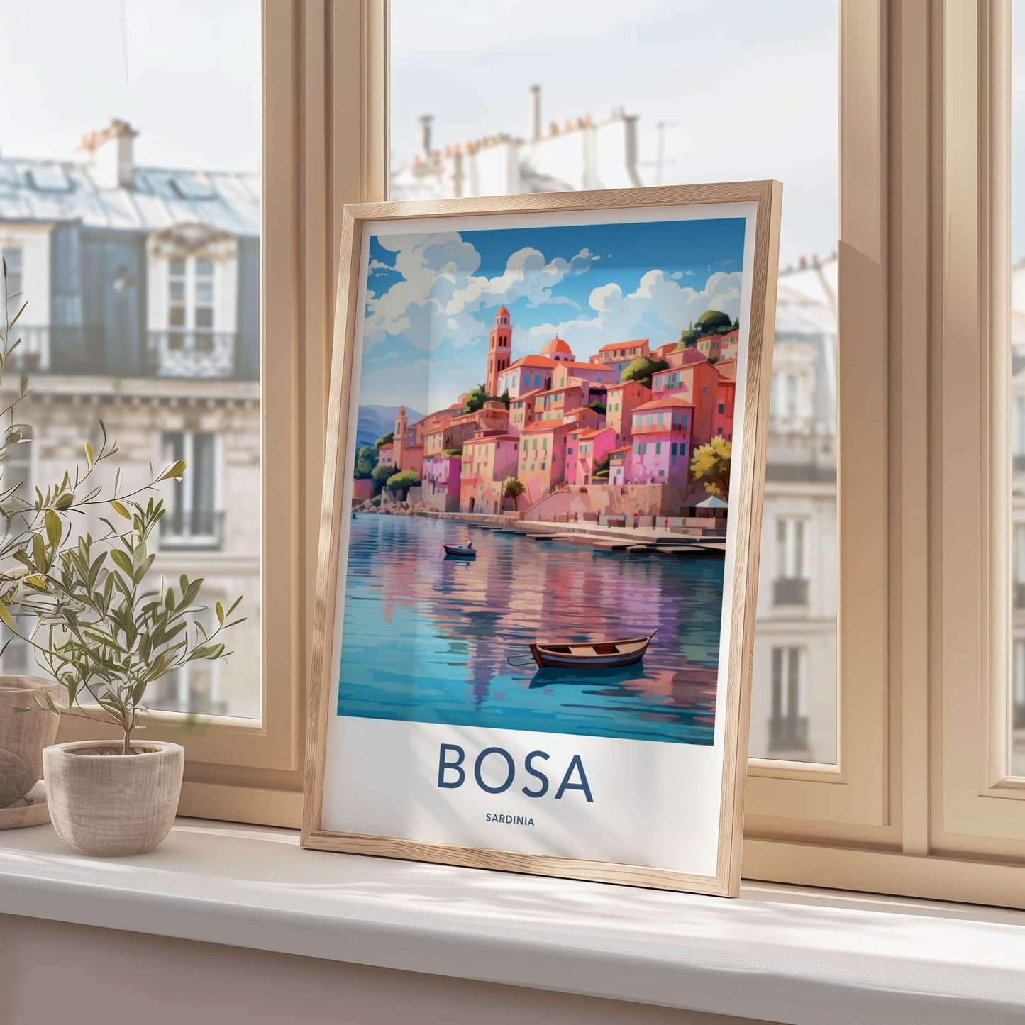 Bosa Poster - Italy Travel Art - Vibrant Coastal Town Home Decor