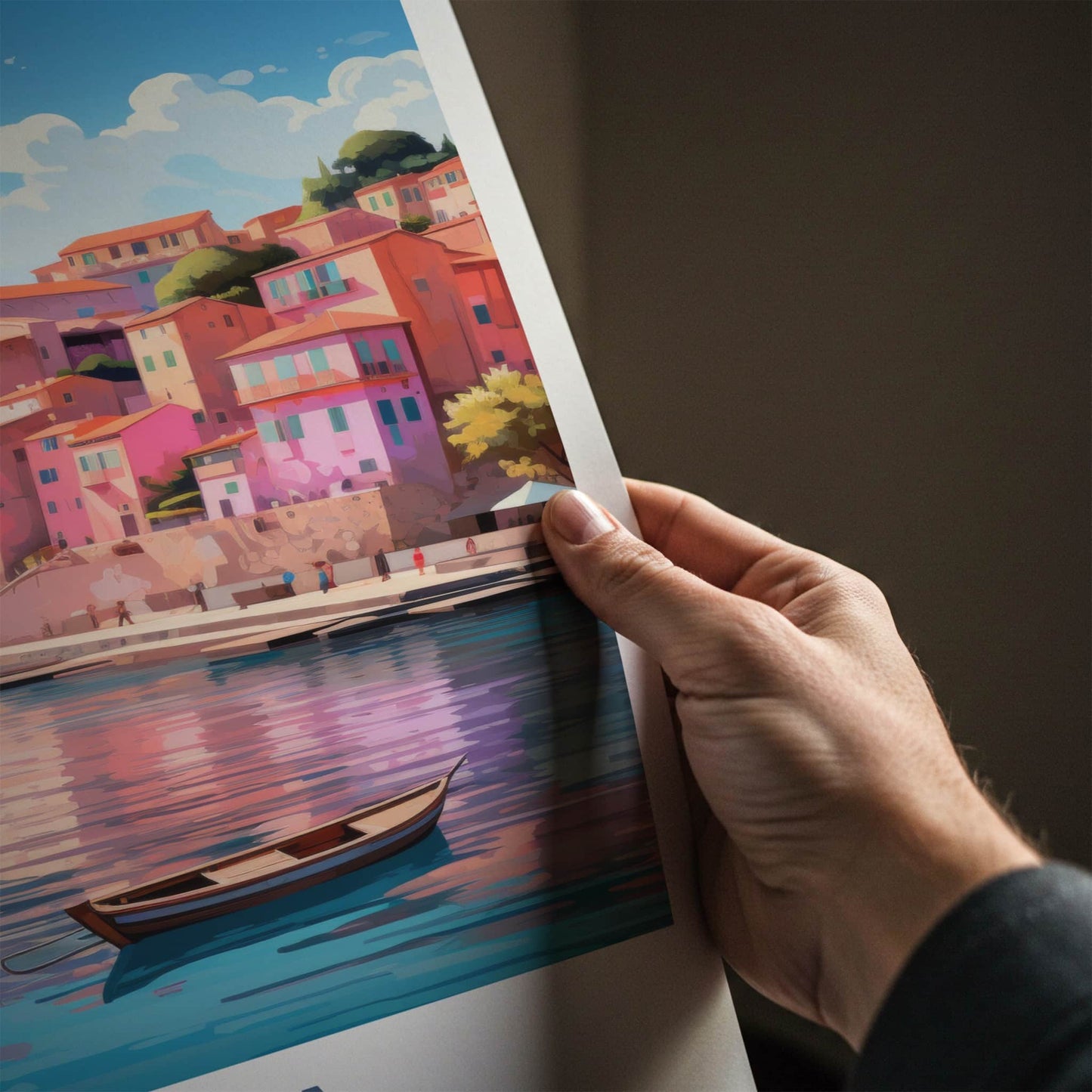 Bosa Poster - Italy Travel Art - Vibrant Coastal Town Home Decor