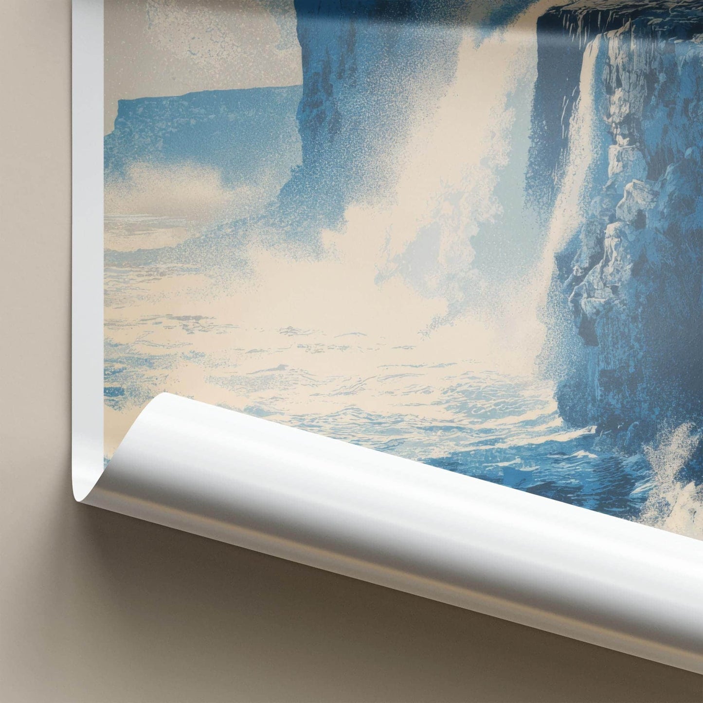 Bosdalafossur Poster - Faroe Islands Travel Print - Wild Ocean Room Decor