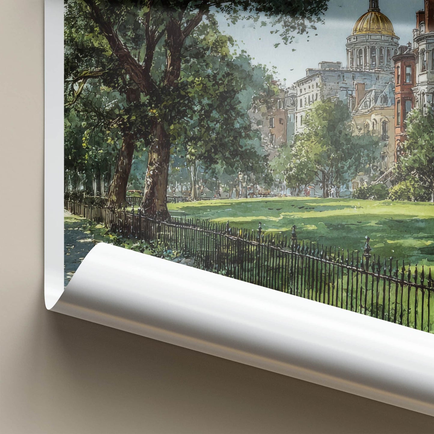 Boston Poster - Massachusetts Fine Art - Golden Dome Home Decor