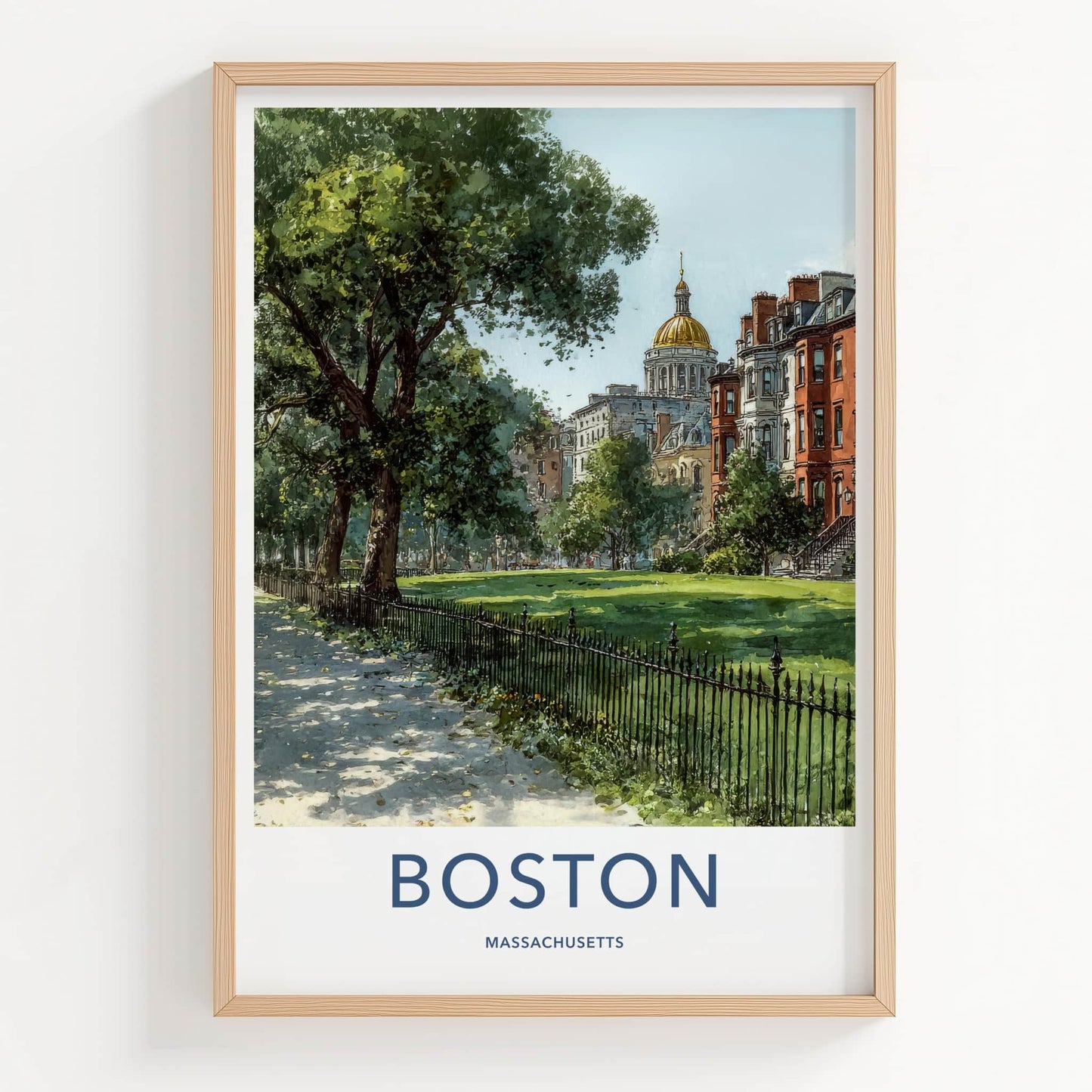 Boston Poster - Massachusetts Fine Art - Golden Dome Home Decor