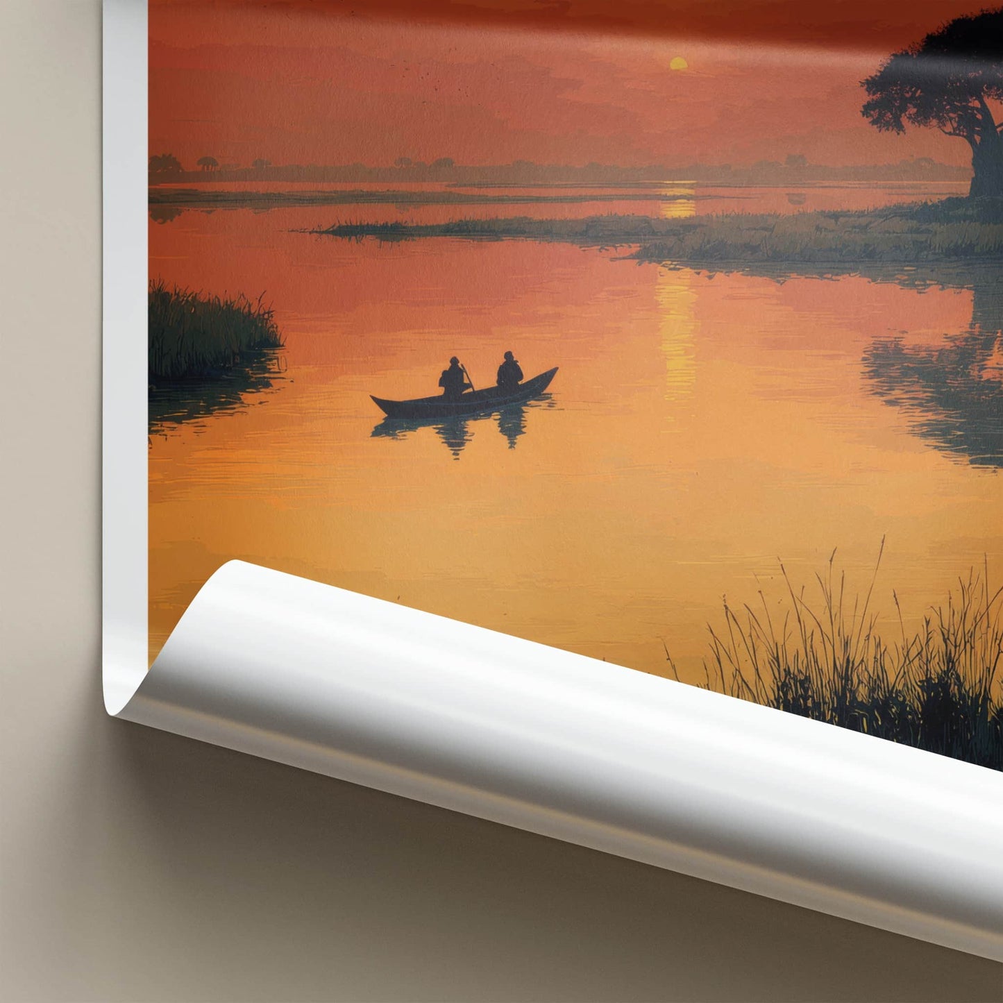 Botswana Poster - Africa Framed Print - Orange Sky Paddlers Framed Decor