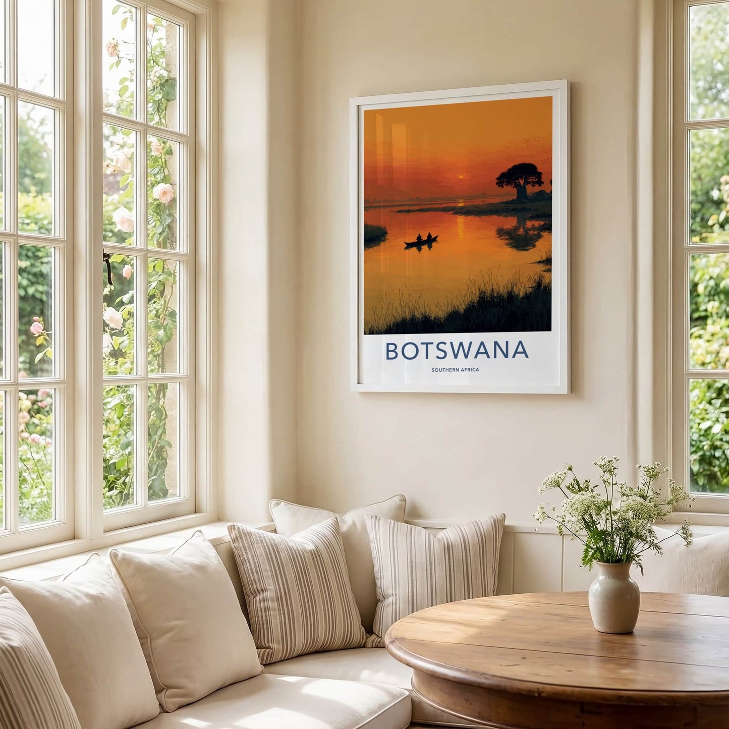 Botswana Poster - Africa Framed Print - Orange Sky Paddlers Framed Decor