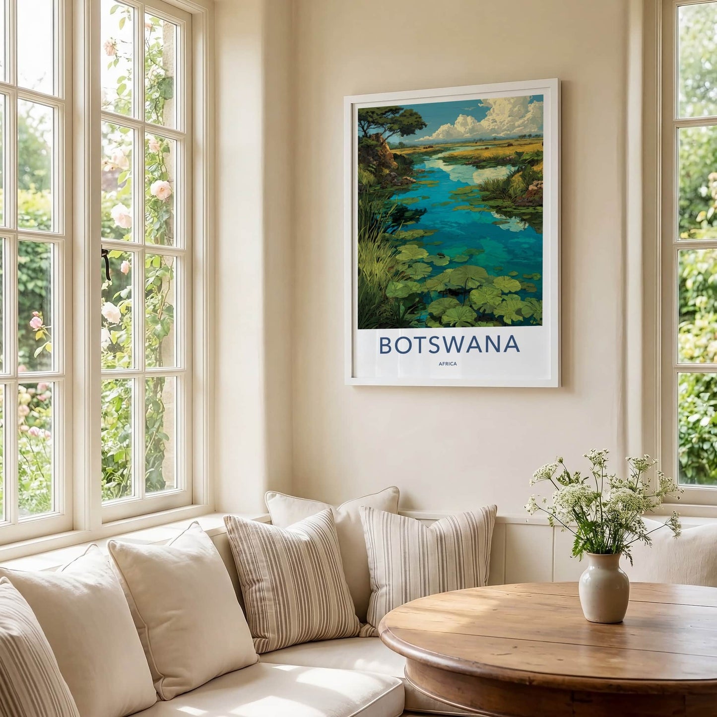 Botswana Poster - Africa Travel Art - Okavango Delta River Home Decor