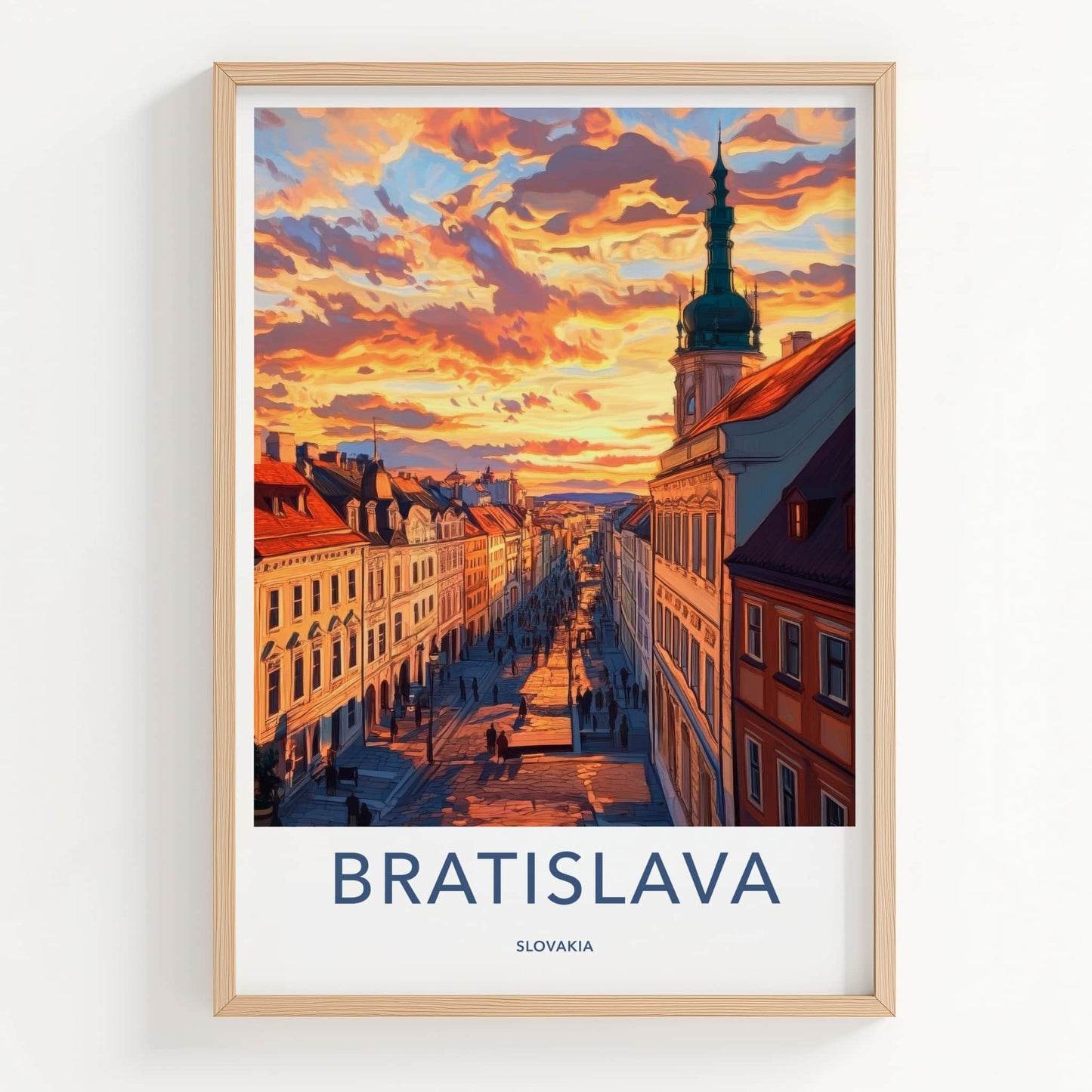 Bratislava Poster - Slovakia Framed Print - Vivid Street Sunset Framed Decor
