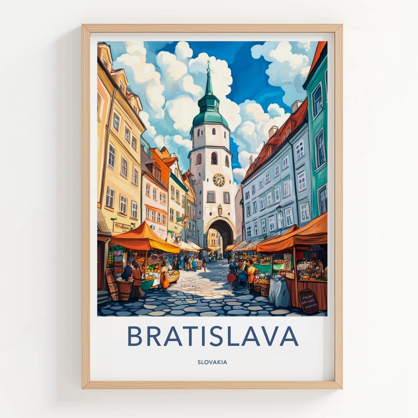 Bratislava Poster - Slovakia Travel Art - Old Town Market Home Decor