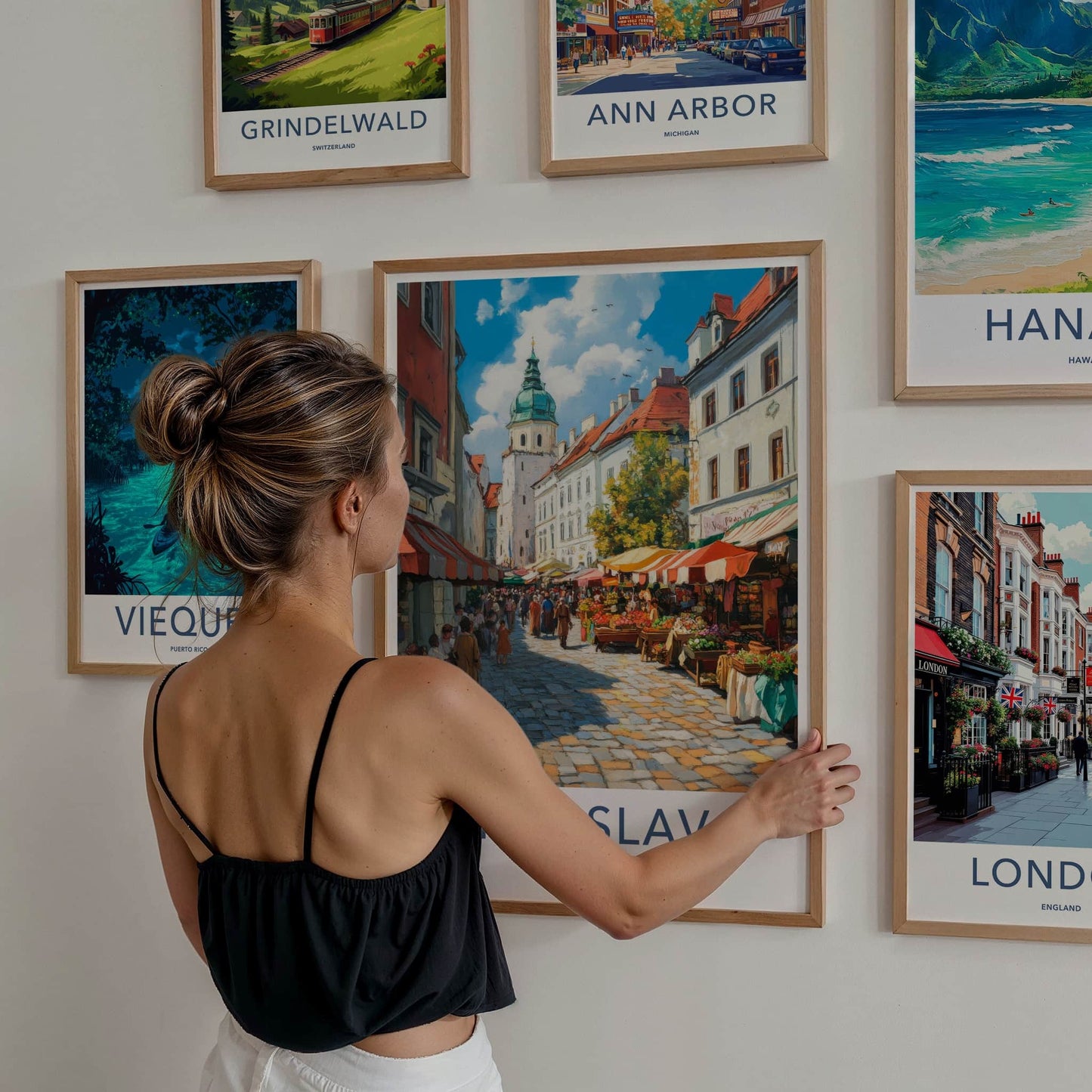 Bratislava Poster - Slovakia Travel Art - Vibrant Street Market Home Decor