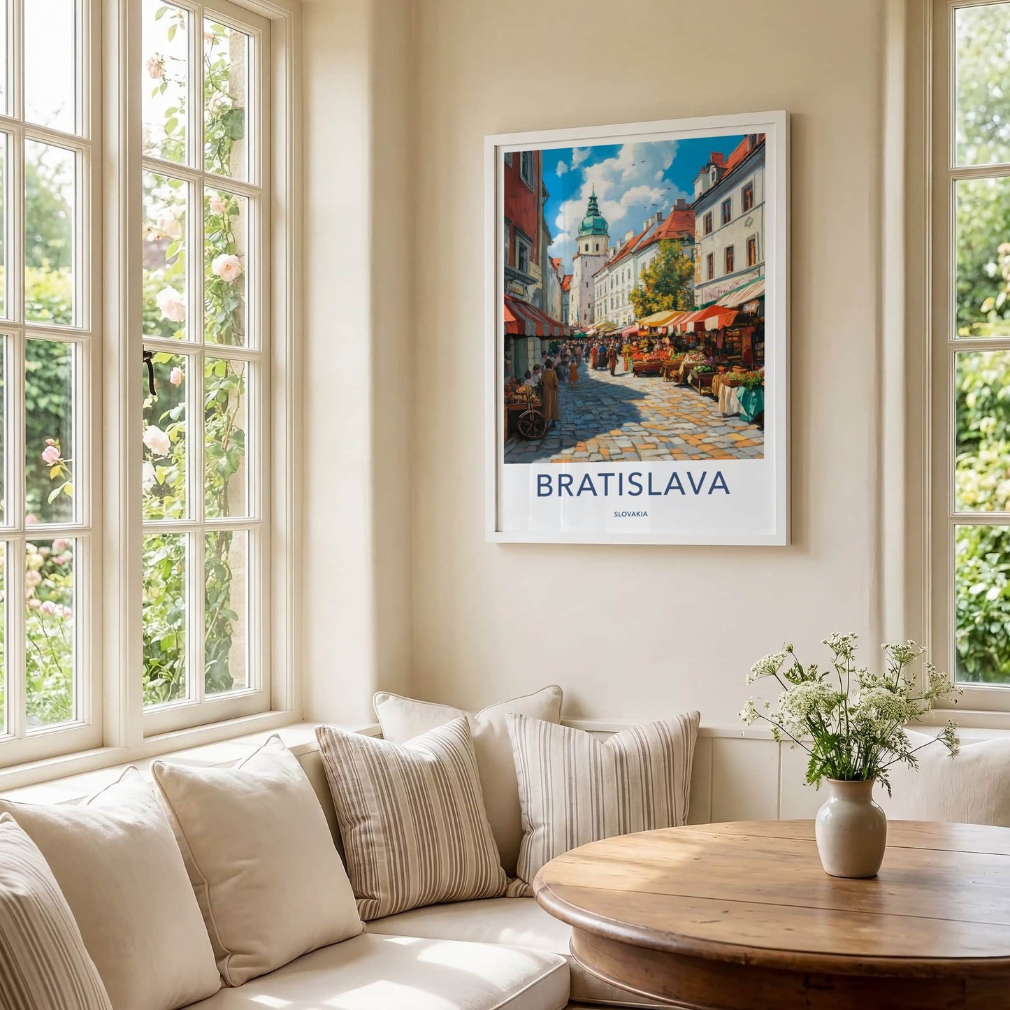 Bratislava Poster - Slovakia Travel Art - Vibrant Street Market Home Decor