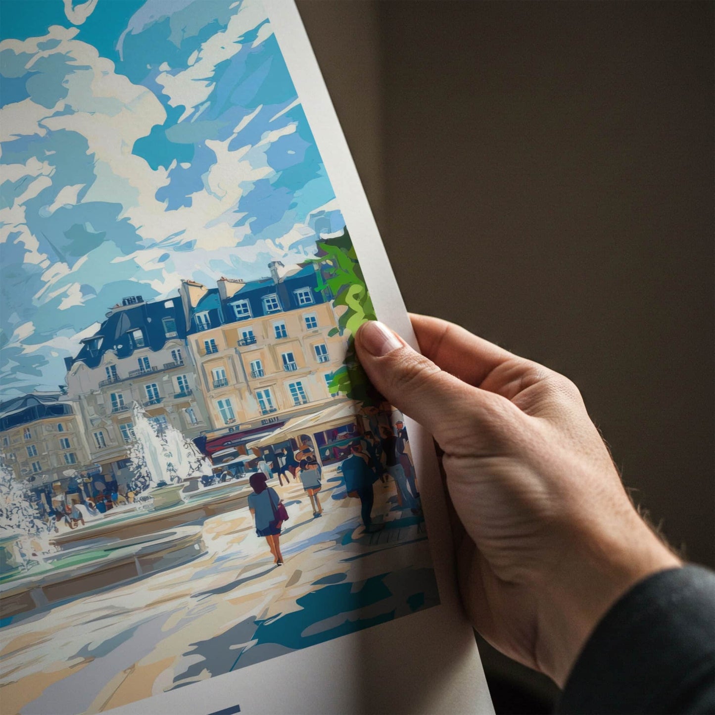 Brest Poster - France Travel Art - Bustling Historic Plaza Home Decor