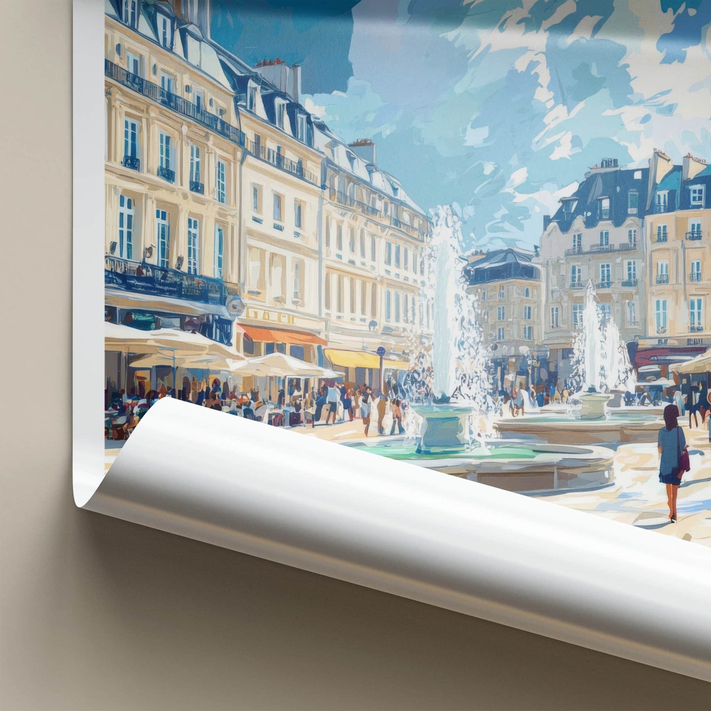 Brest Poster - France Travel Art - Bustling Historic Plaza Home Decor
