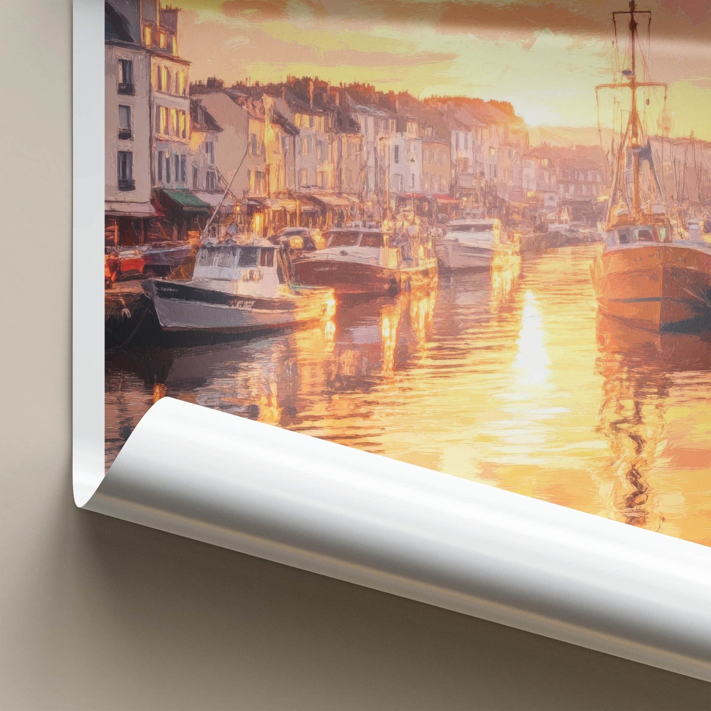 Brest Poster - France Travel Art - Sunset Harbor Boats Home Decor