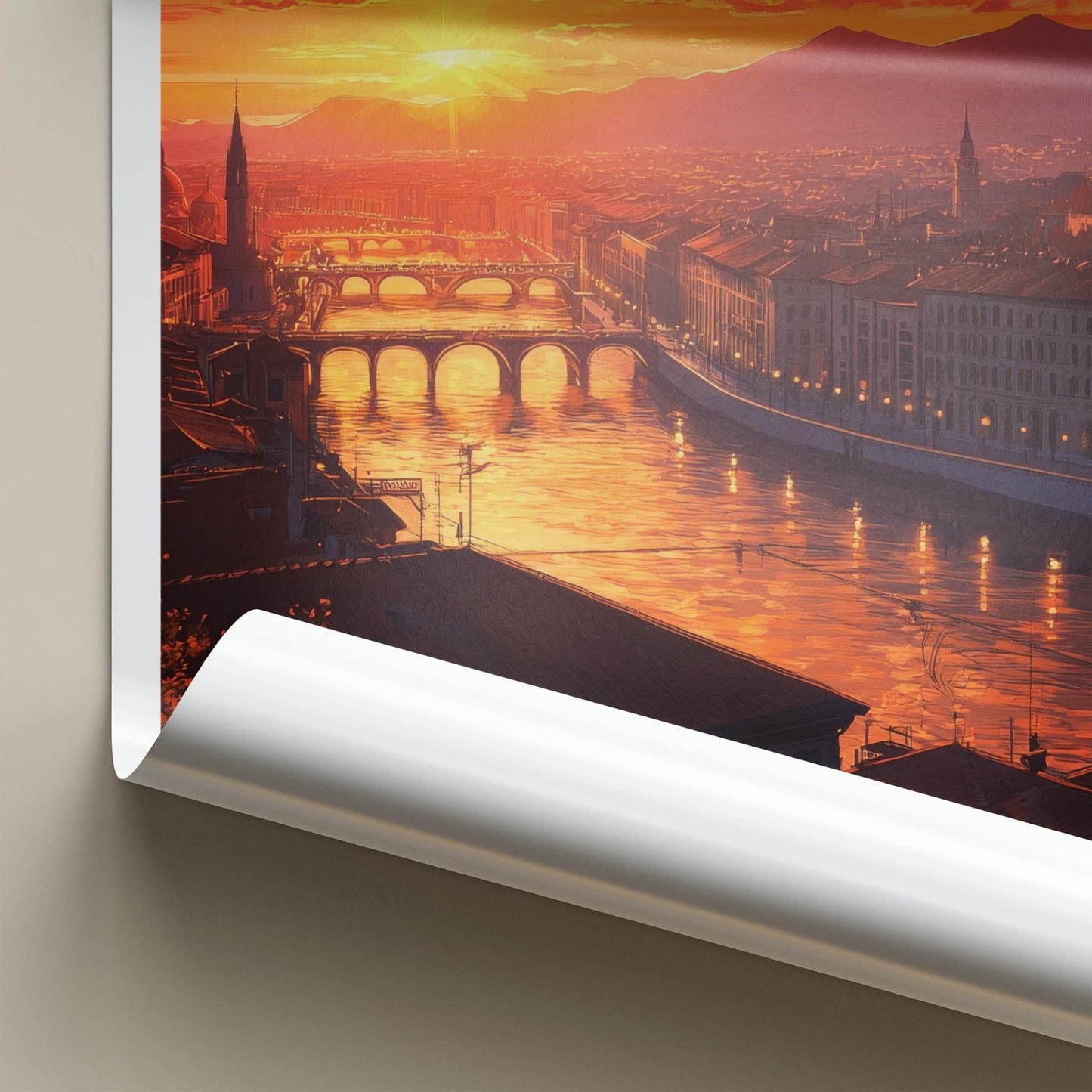Brest Poster - France Wall Art - Bridges River Sunset Home Decor