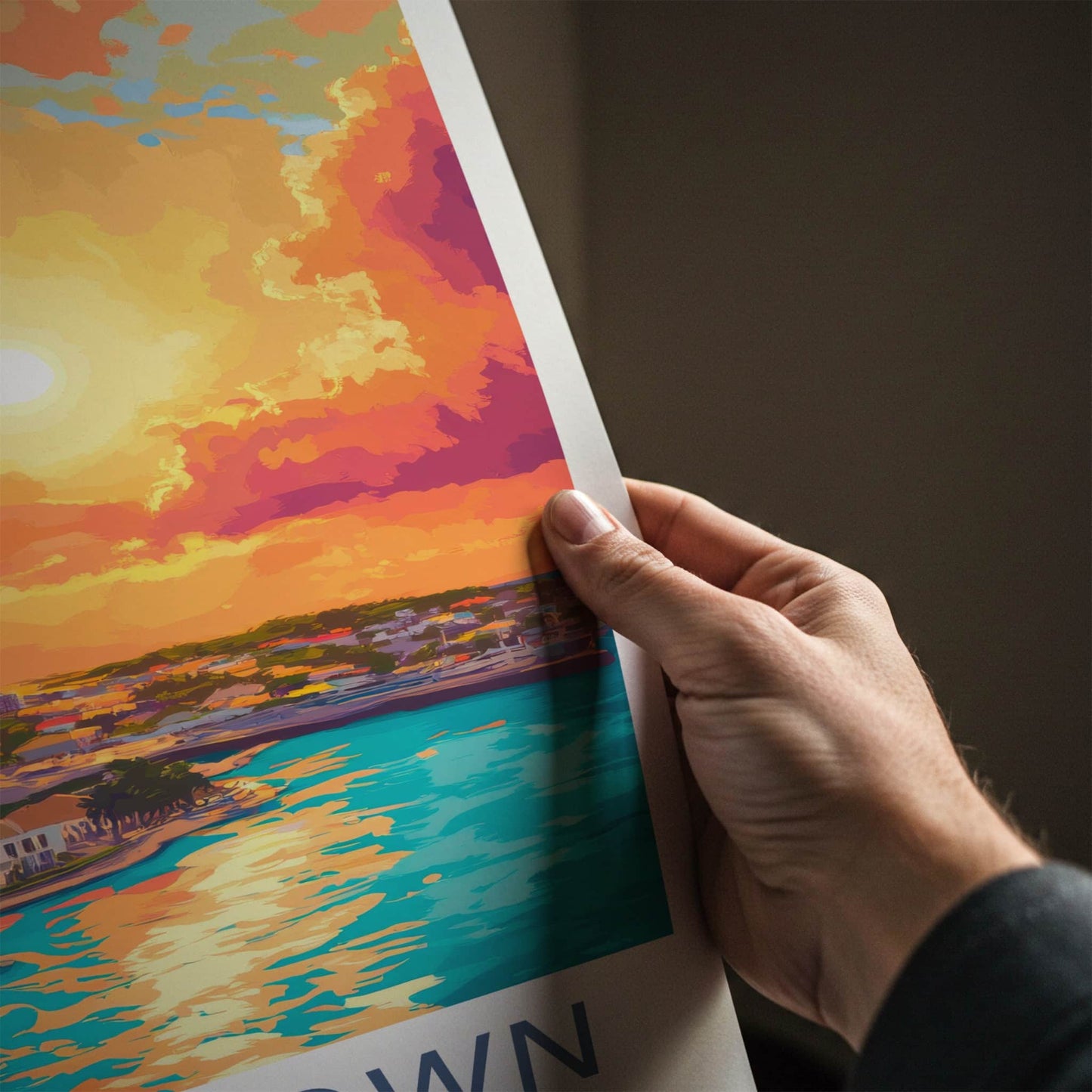 Bridgetown Poster - Barbados Travel Art - Coastal Sunset View Wall Decor