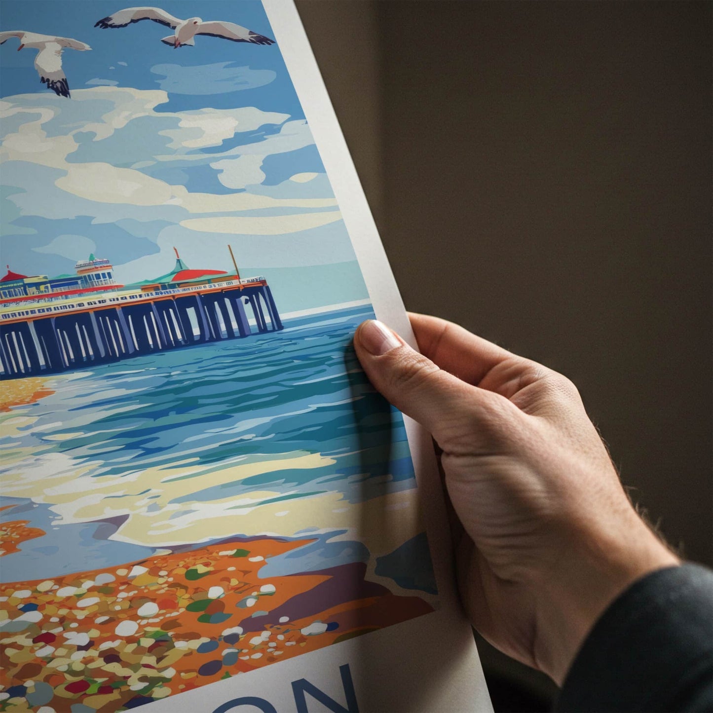 Brighton Poster - England Travel Art - Brighton Pier Beach Wall Decor