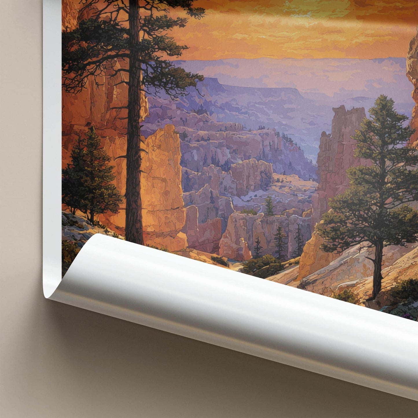 Bryce Canyon Poster - Utah Scenic Art - Sunset Hoodoo View Wall Decor