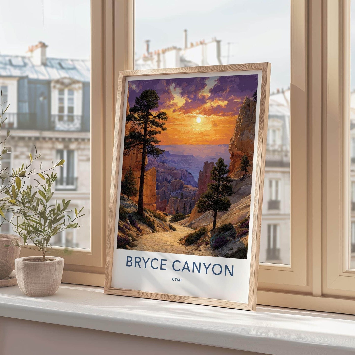 Bryce Canyon Poster - Utah Scenic Art - Sunset Hoodoo View Wall Decor