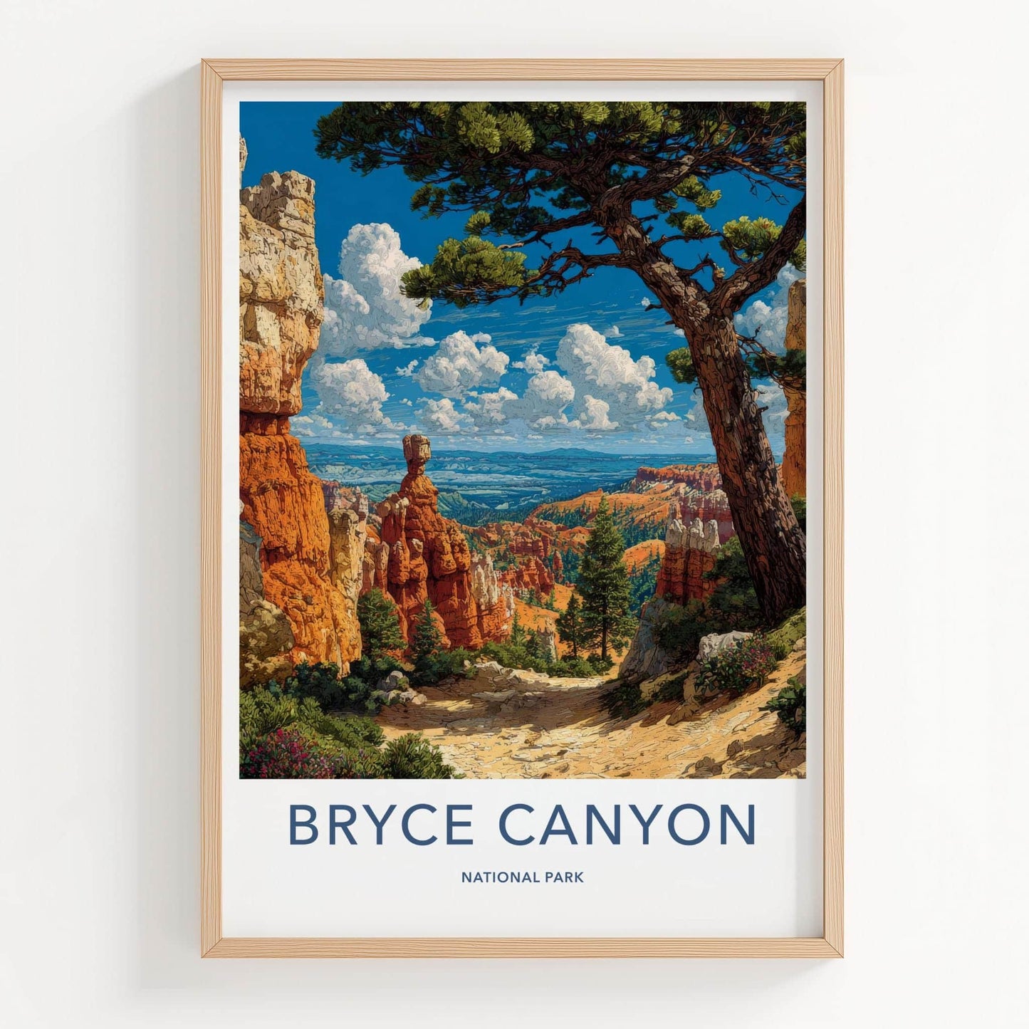 Bryce Canyon Poster - Utah Scenic Art - Vibrant Hoodoo Vista Home Decor