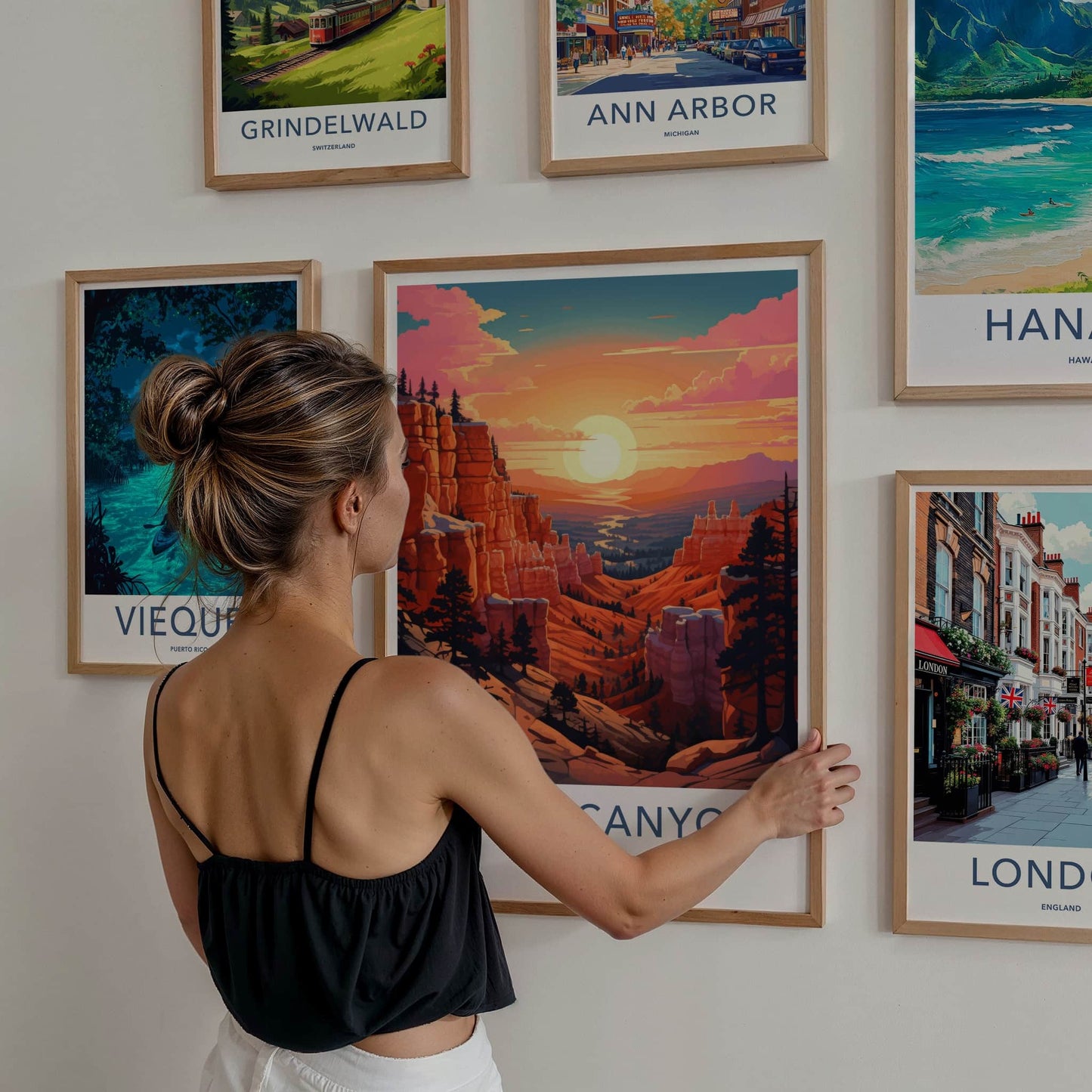 Bryce Canyon Poster - Utah Travel Art - Vibrant Sunset Canyon Home Decor