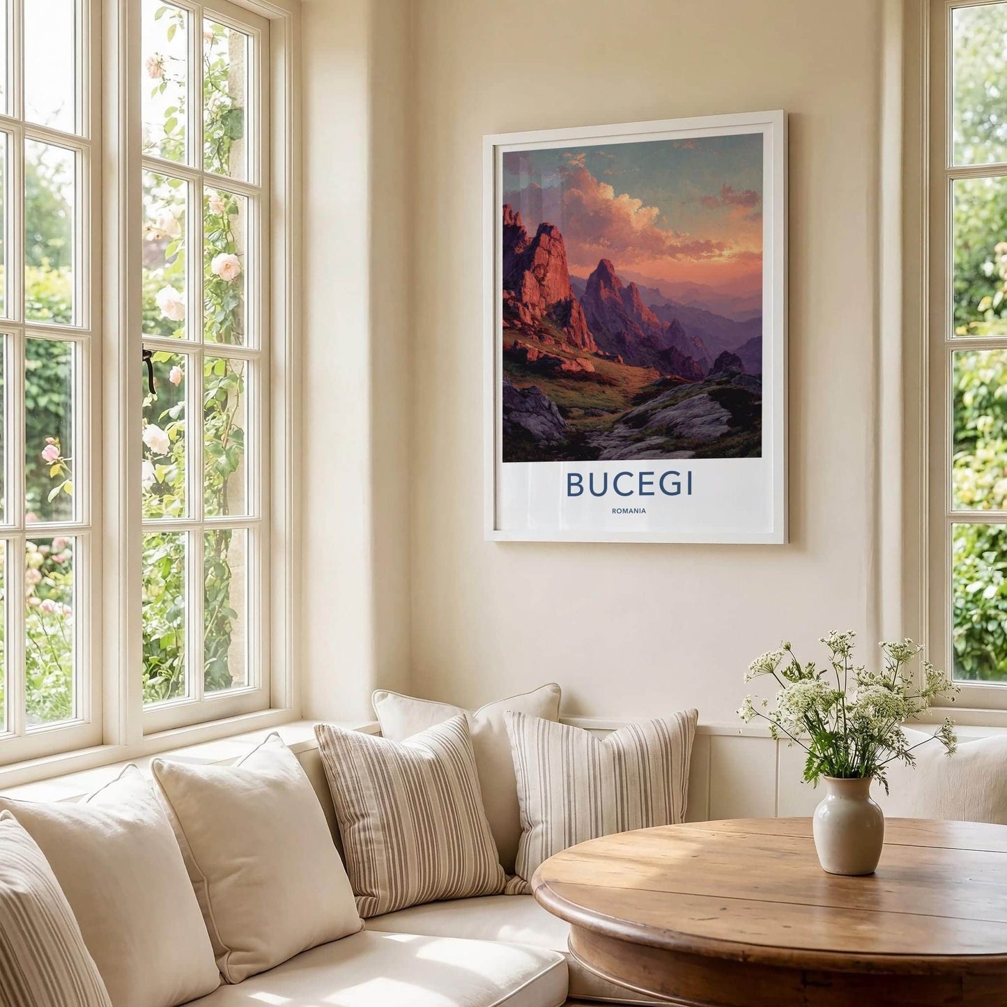 Bucegi Poster - Romania Fine Art - Crimson Mountain Peaks Room Decor