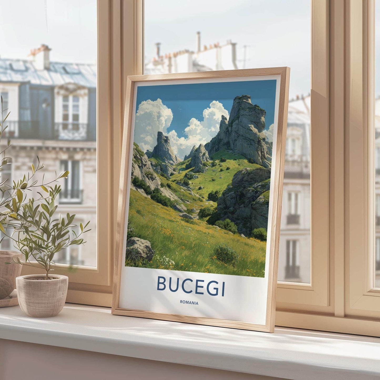 Bucegi Poster - Romania Travel Art - Majestic mountain vista Wall Decor