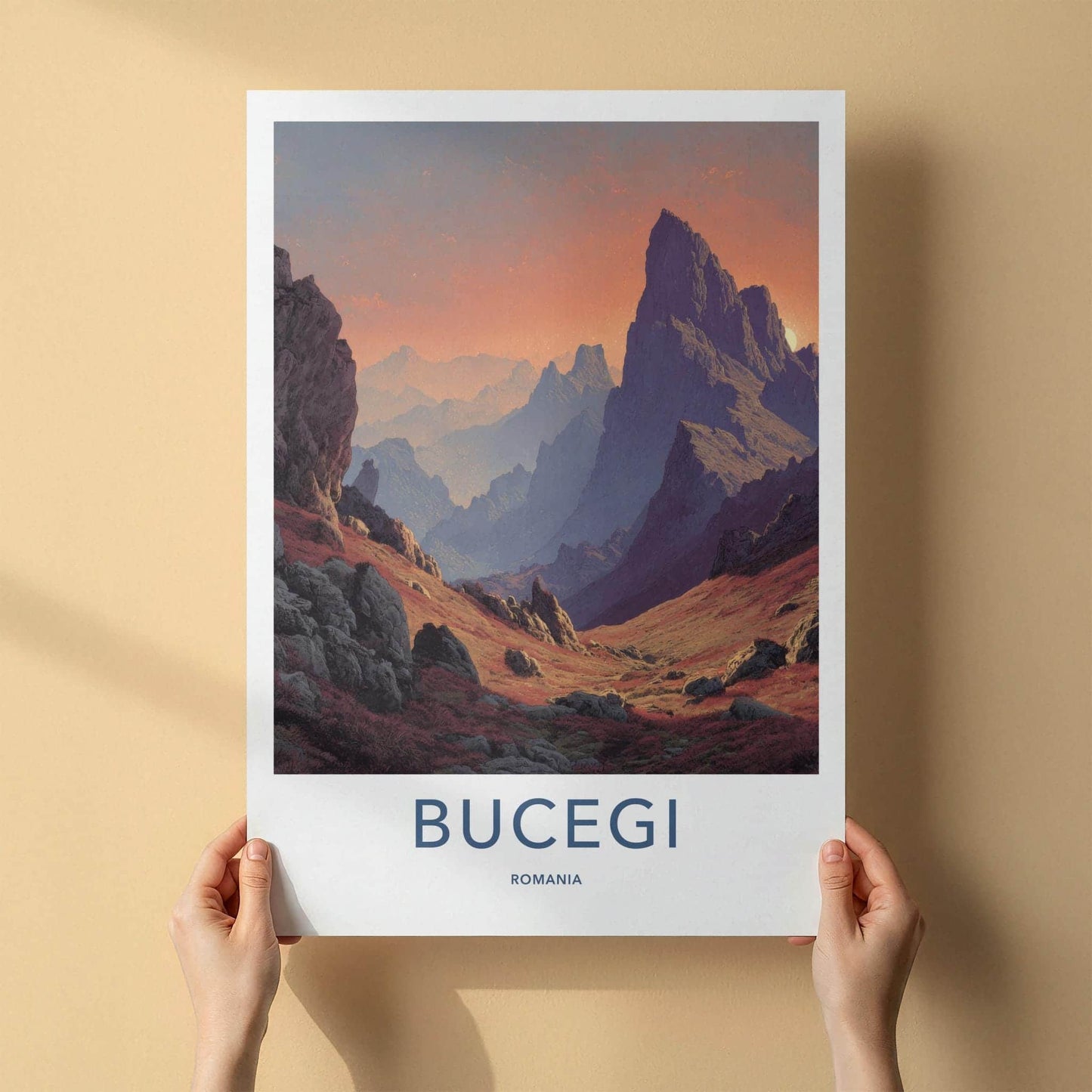 Bucegi Poster - Romania Travel Art - Vibrant Mountain Landscape Wall Decor