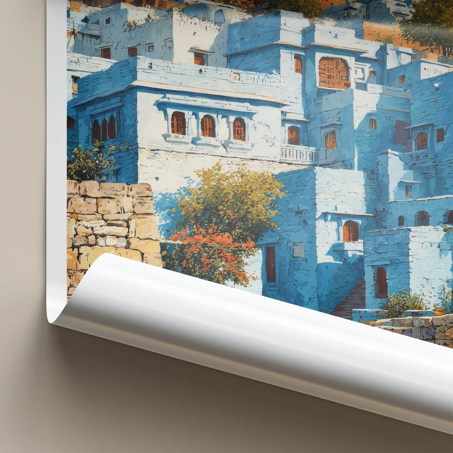 Bundi Poster - Rajasthan Travel Art - Blue City Fortress Home Decor