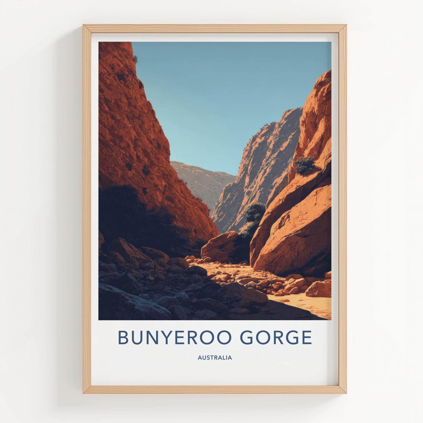 Bunyeroo Gorge Poster - Australia Travel Art - Desert Canyon Walls Wall Decor